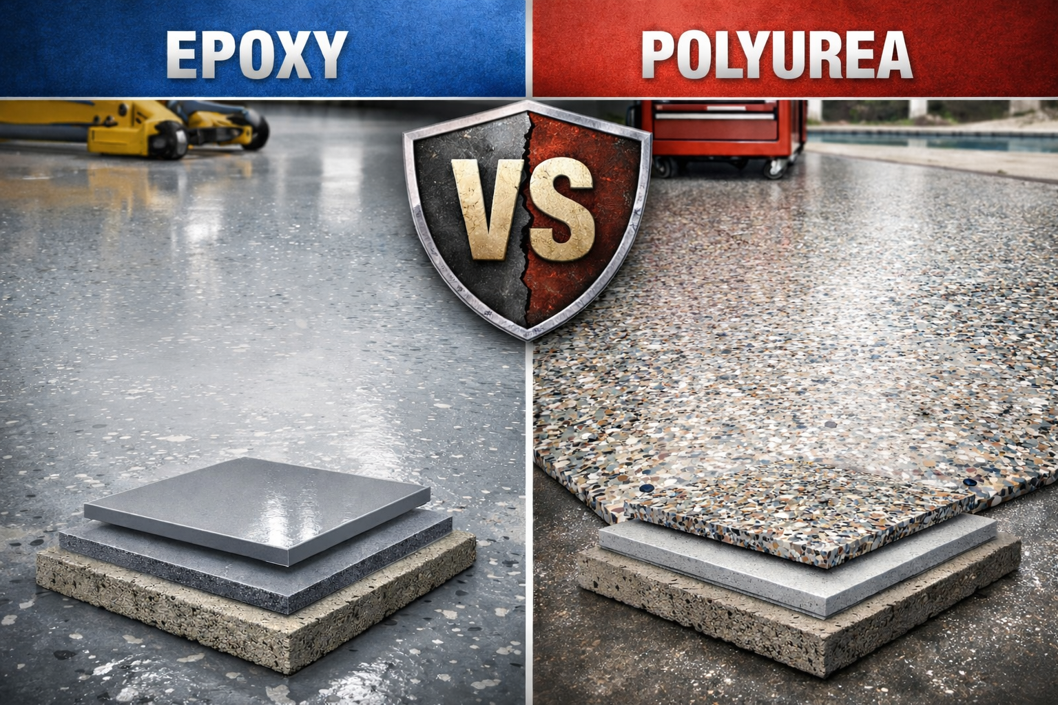 Epoxy vs. Polyurea Garage Floor Coatings in Rockland, Bergen, Sussex &amp; Orange County 