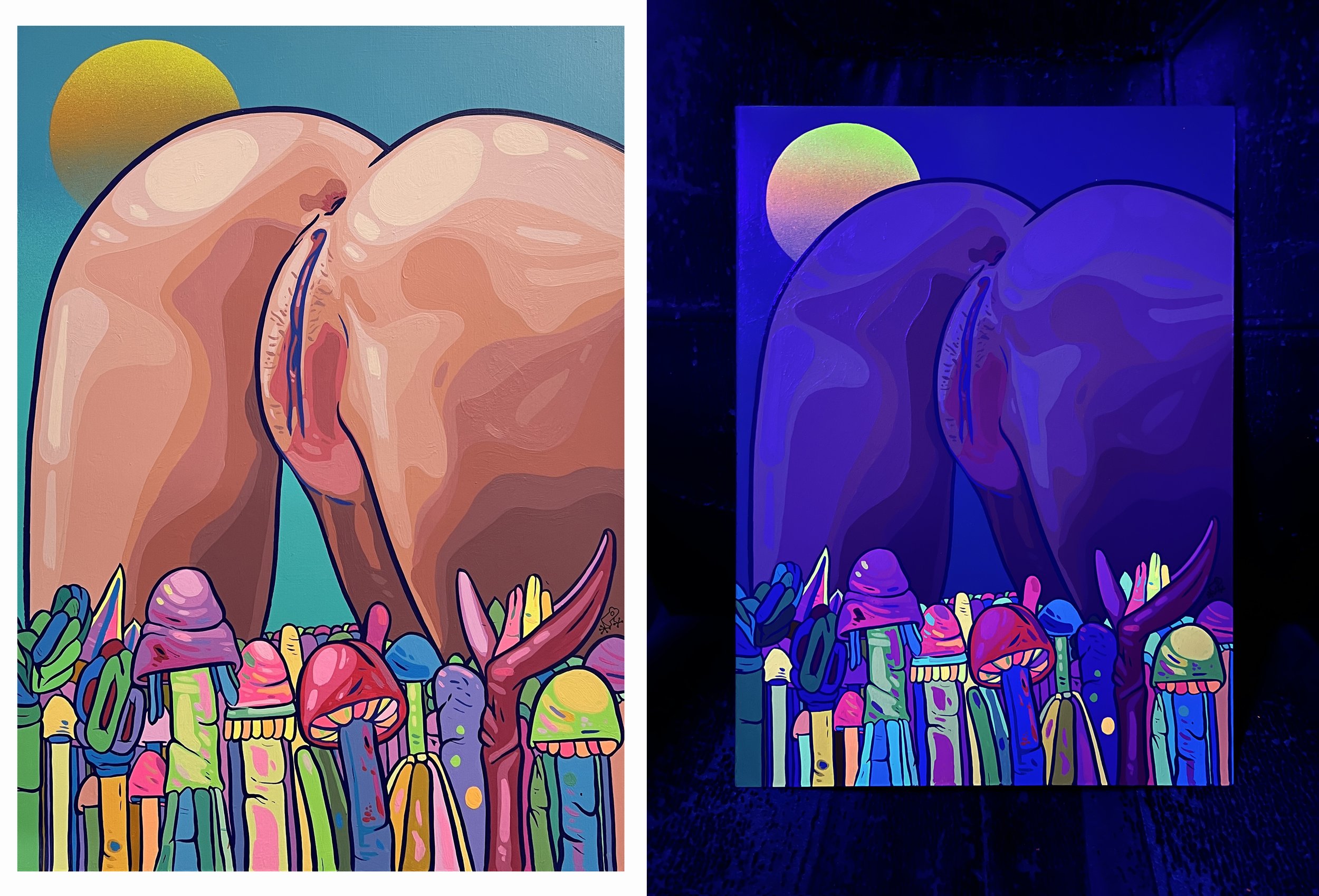 Día Soleado; 2023; Acrílico y Spray sobre Panel; 41x30cm