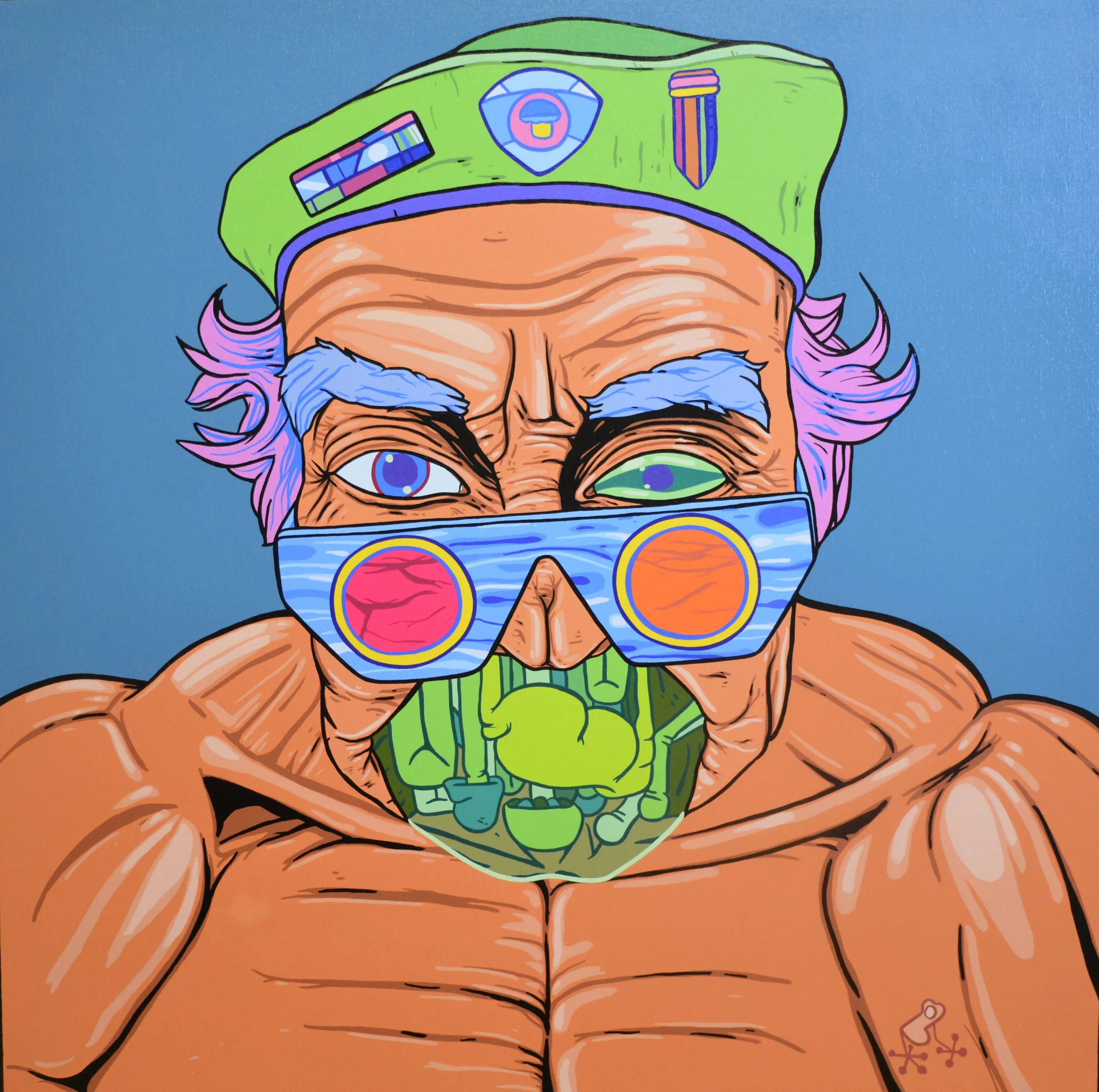 Game, money, muscle; 2021; Acrílico sobre Lienzo; 81x81cm. 