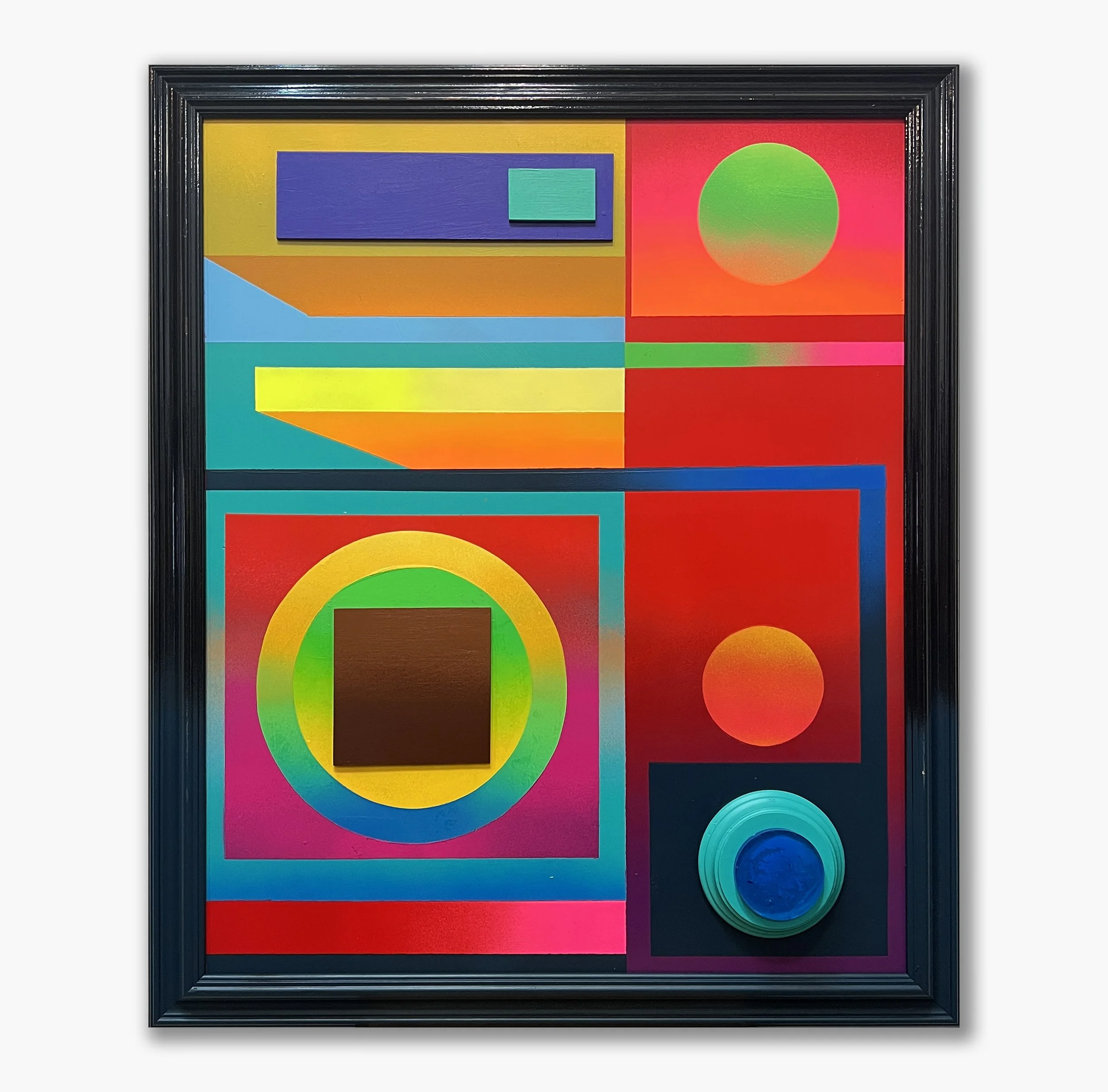 ABST. NO. 16- Moving; 2025; Spray, Resina, Cartón sobre Tabla; 50x60cm