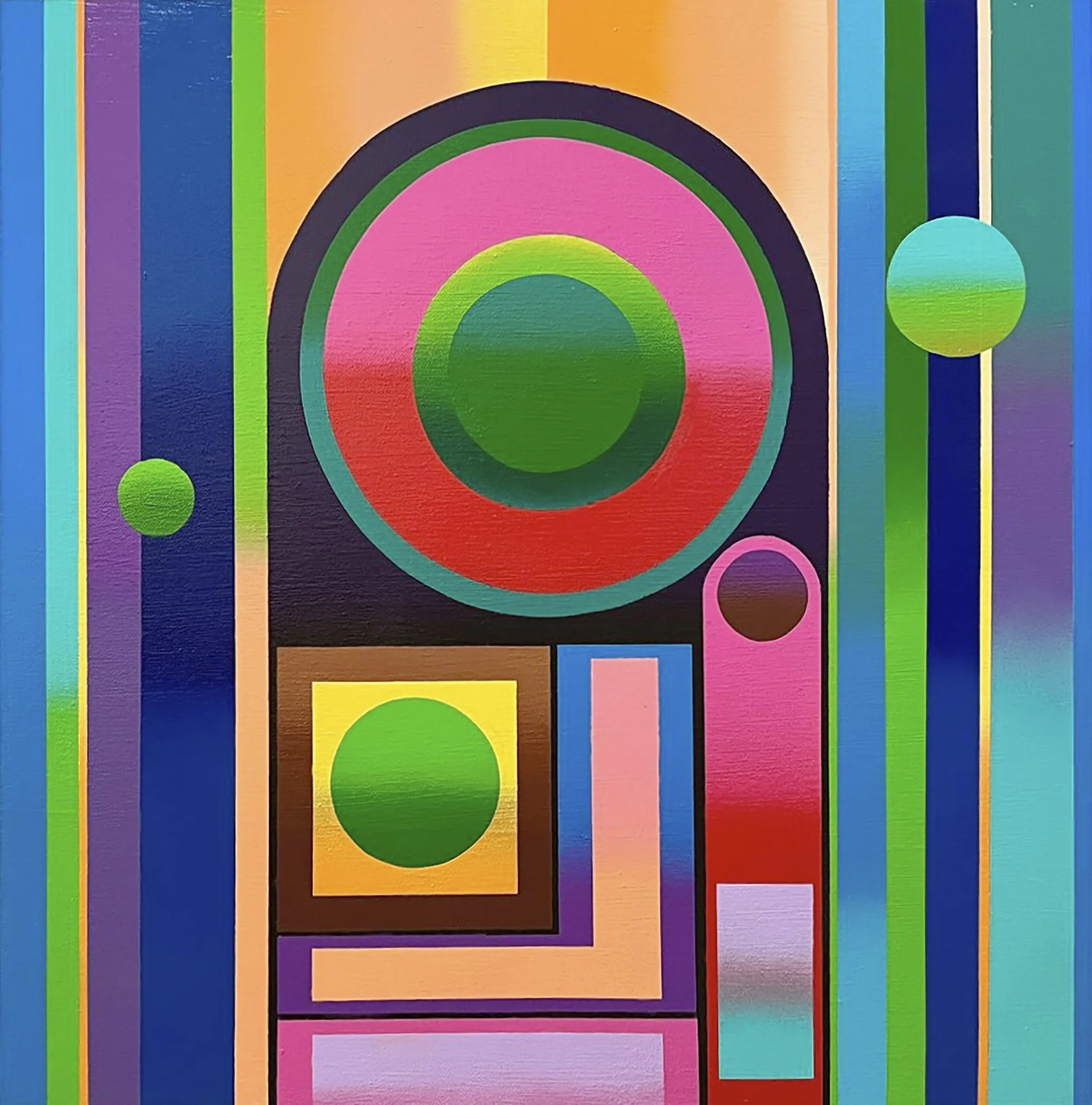 ABST. NO. 13; 2023; Spray sobre Lienzo; 60x60cm