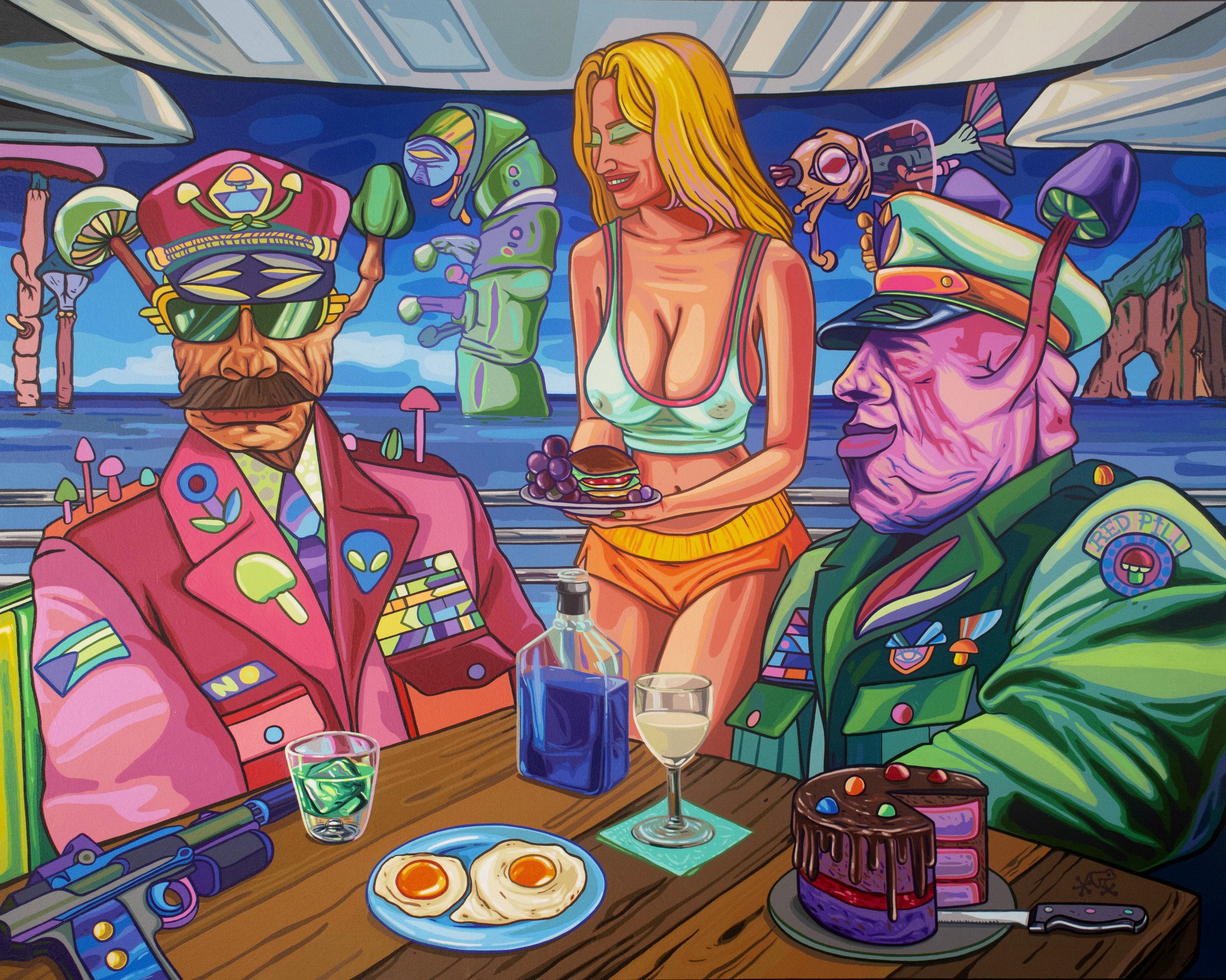 The Porn Producers; 2022; Acrílico sobre Lienzo, 100x81cm