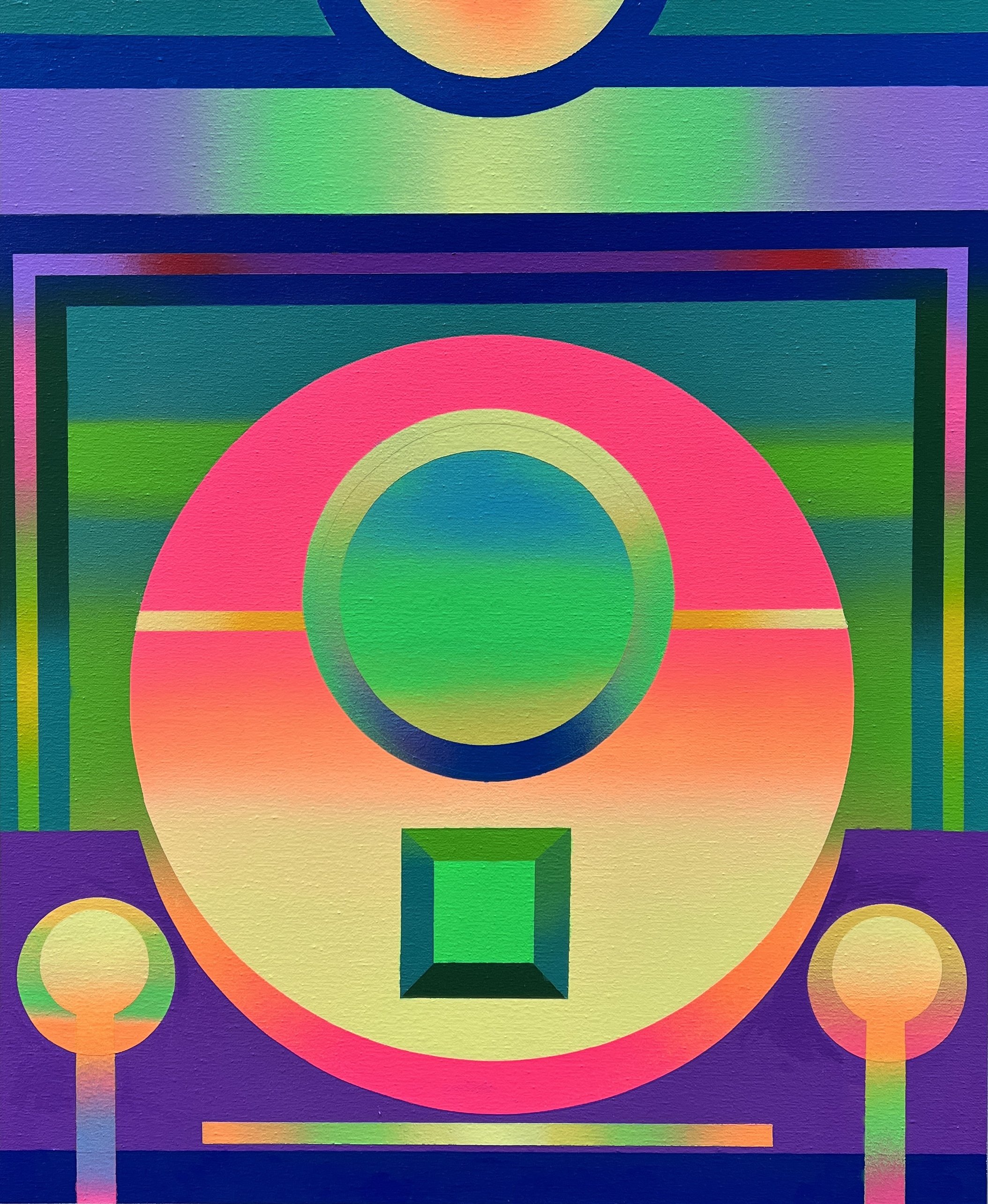 ABST. NO. 3-Cartulina Cara; 2023; Spray sobre Lienzo; 73x60cm