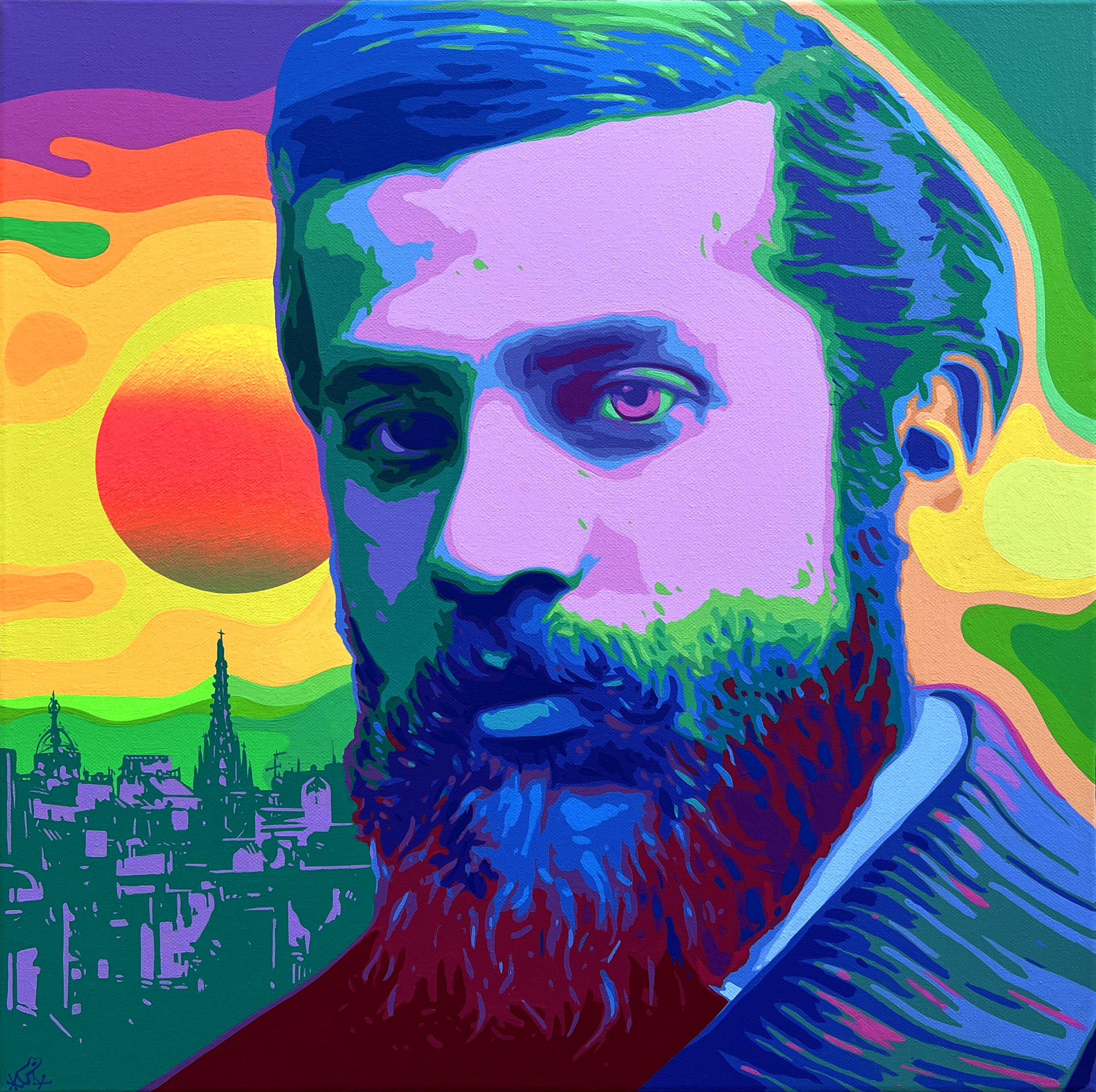 "Gaudí"; 2026 ; Acrílico sobre Lienzo; 50x50cm. 