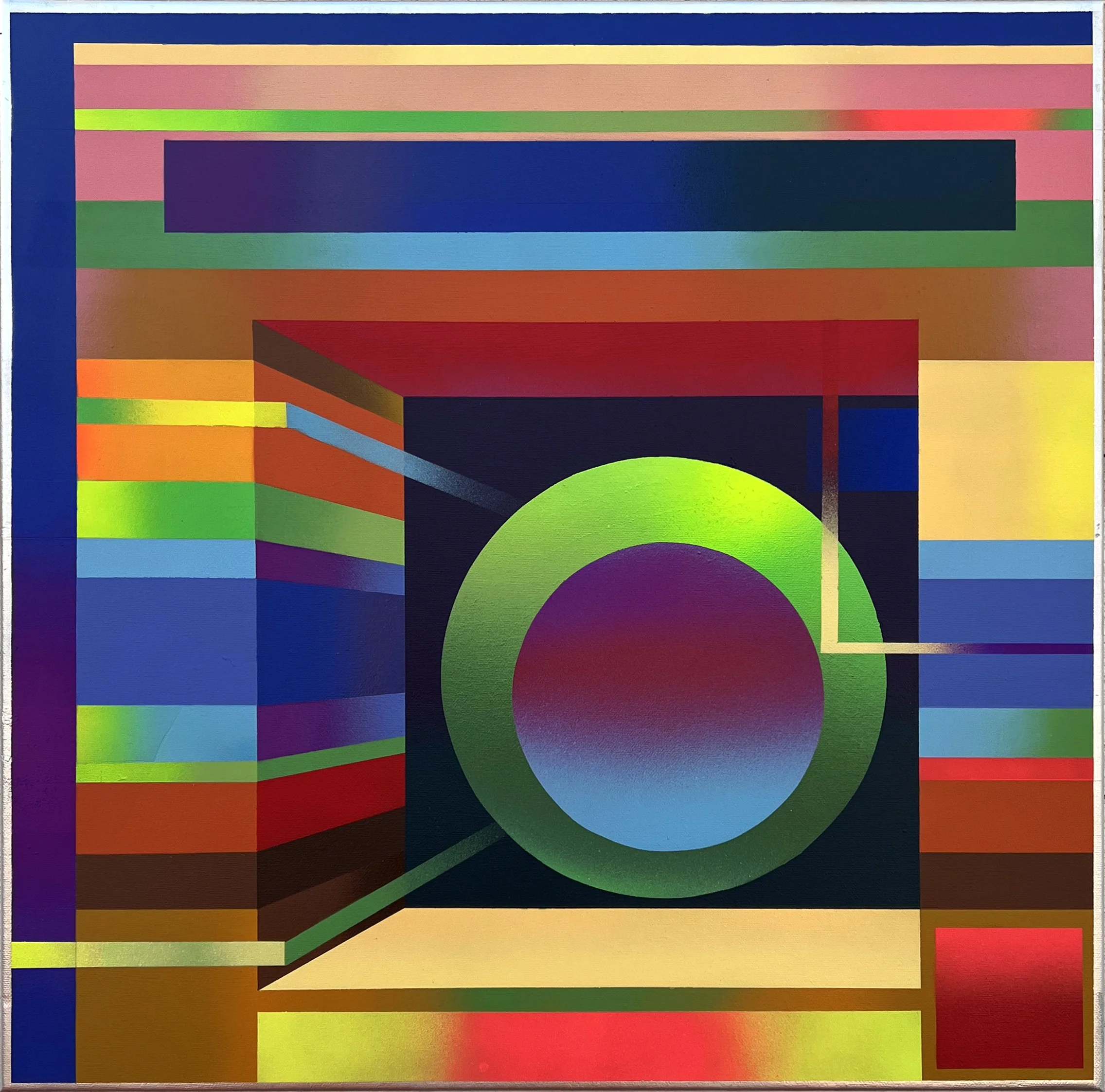 ABST. NO. 17- Agujero Negro; 2025; Spray sobre Lienzo; 60x60cm