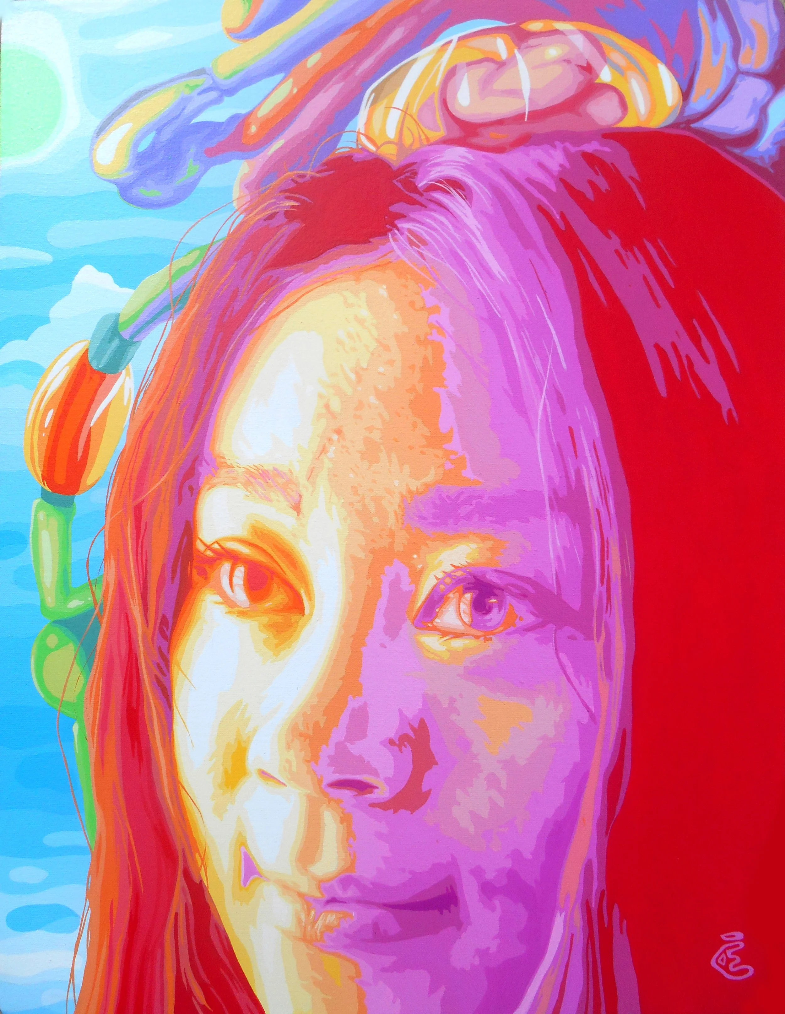 The Sun, 2017, Acrílico sobre Lienzo, 50x40cm