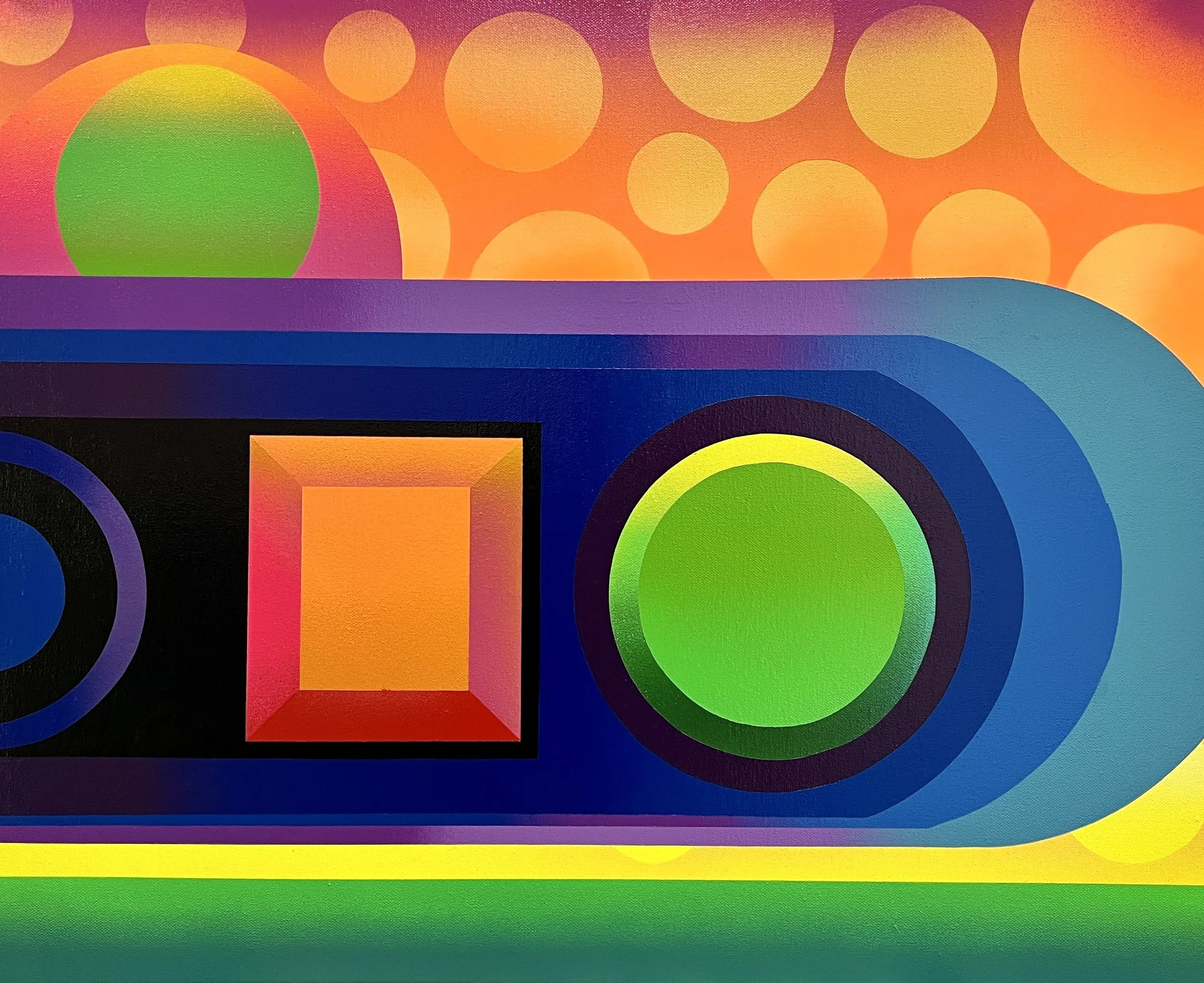 ABST.No.5-Tren Bala; 2023; Spray sobre Lienzo; 60x73cm