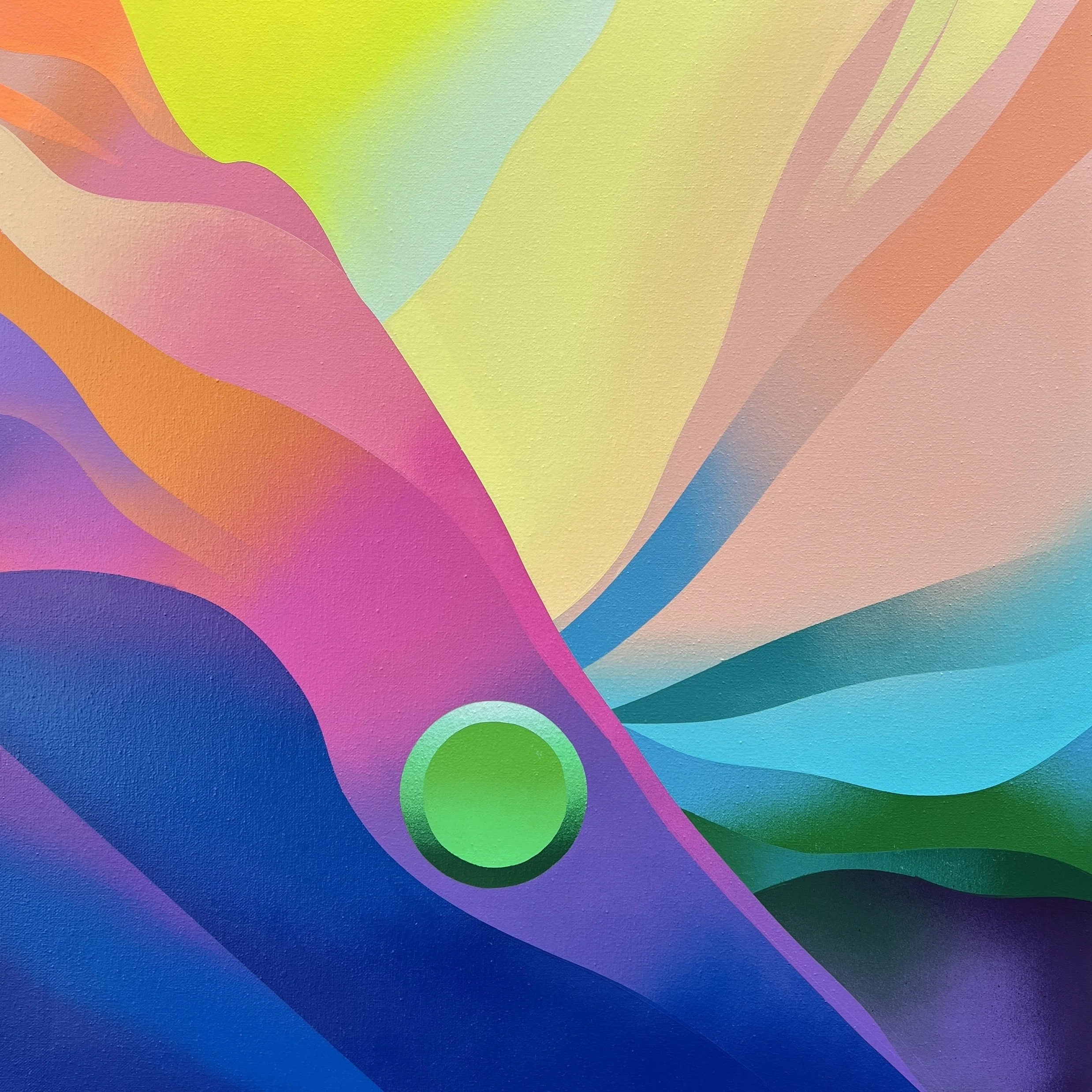 ABST.No.11-Edificio Cósmico; 2023; Spray, Resina, Spray sobre Lienzo; 60x60cm