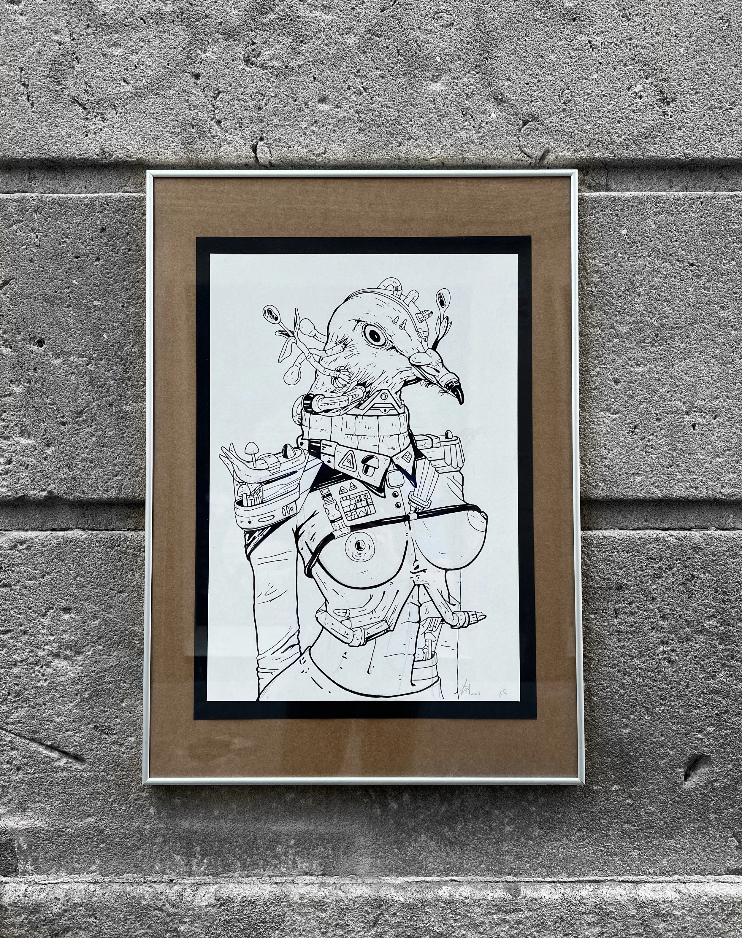 Plaza Catalunya; 2023; Tinta sobre Cartulina; 50x35cm