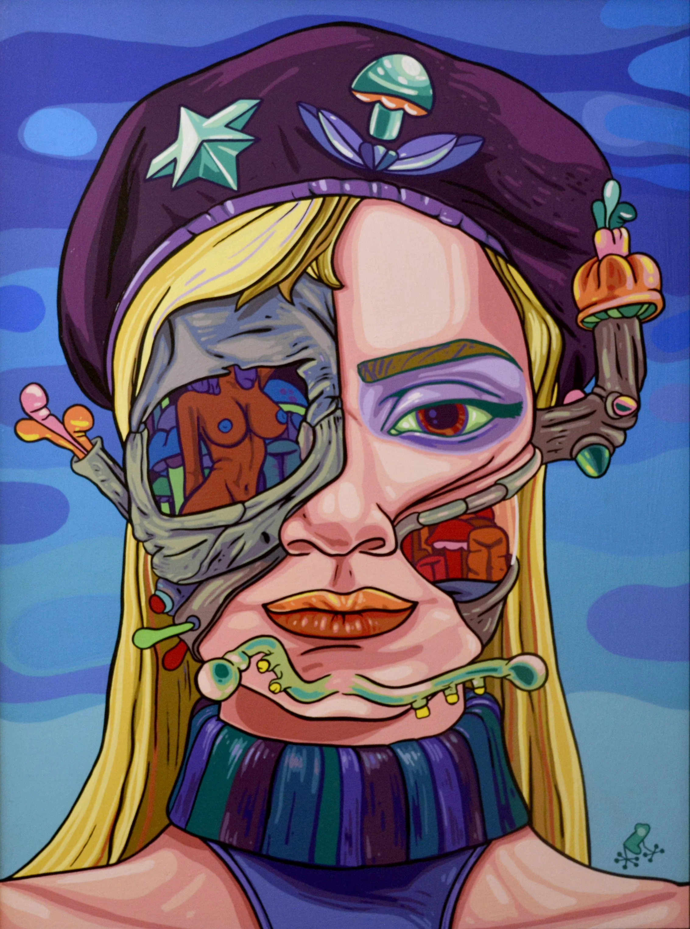 Epiphany face; 2021; Acrílico sobre Tabla; 54x69cm