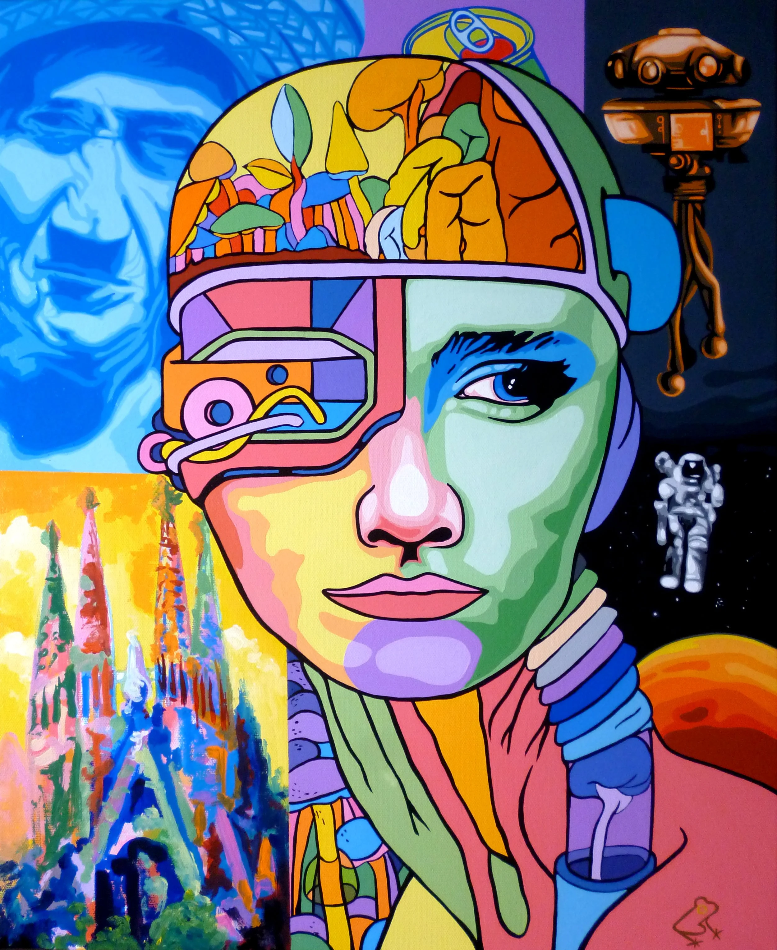 Microcultivo Maquillado; 2018; Acrílico sobre Lienzo; 61x50cm