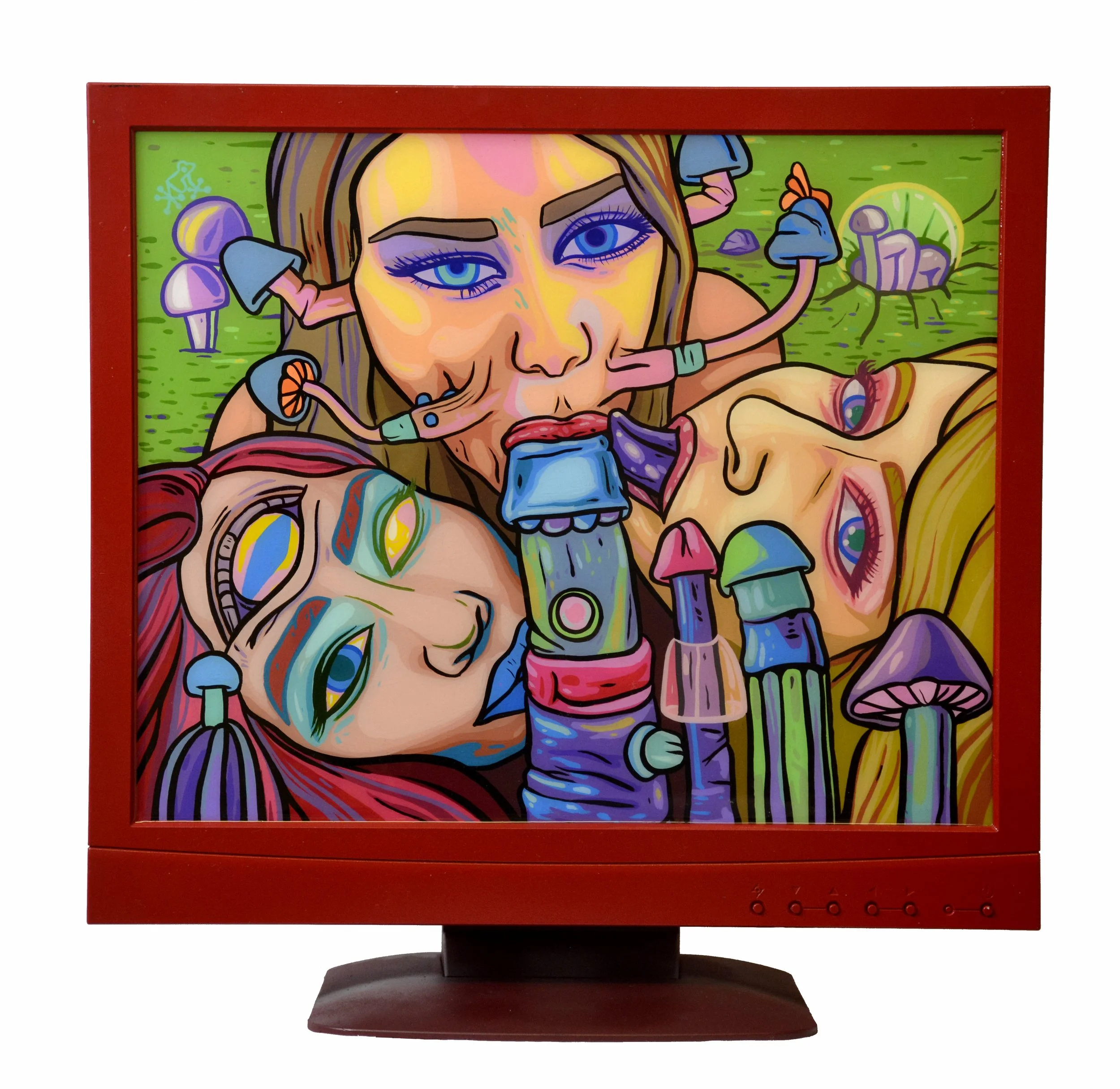 Quality over quantity; ; 2021, Acrílico, Tabla, Resina, Carcasa de TV; 37x38x20cm, 3kg