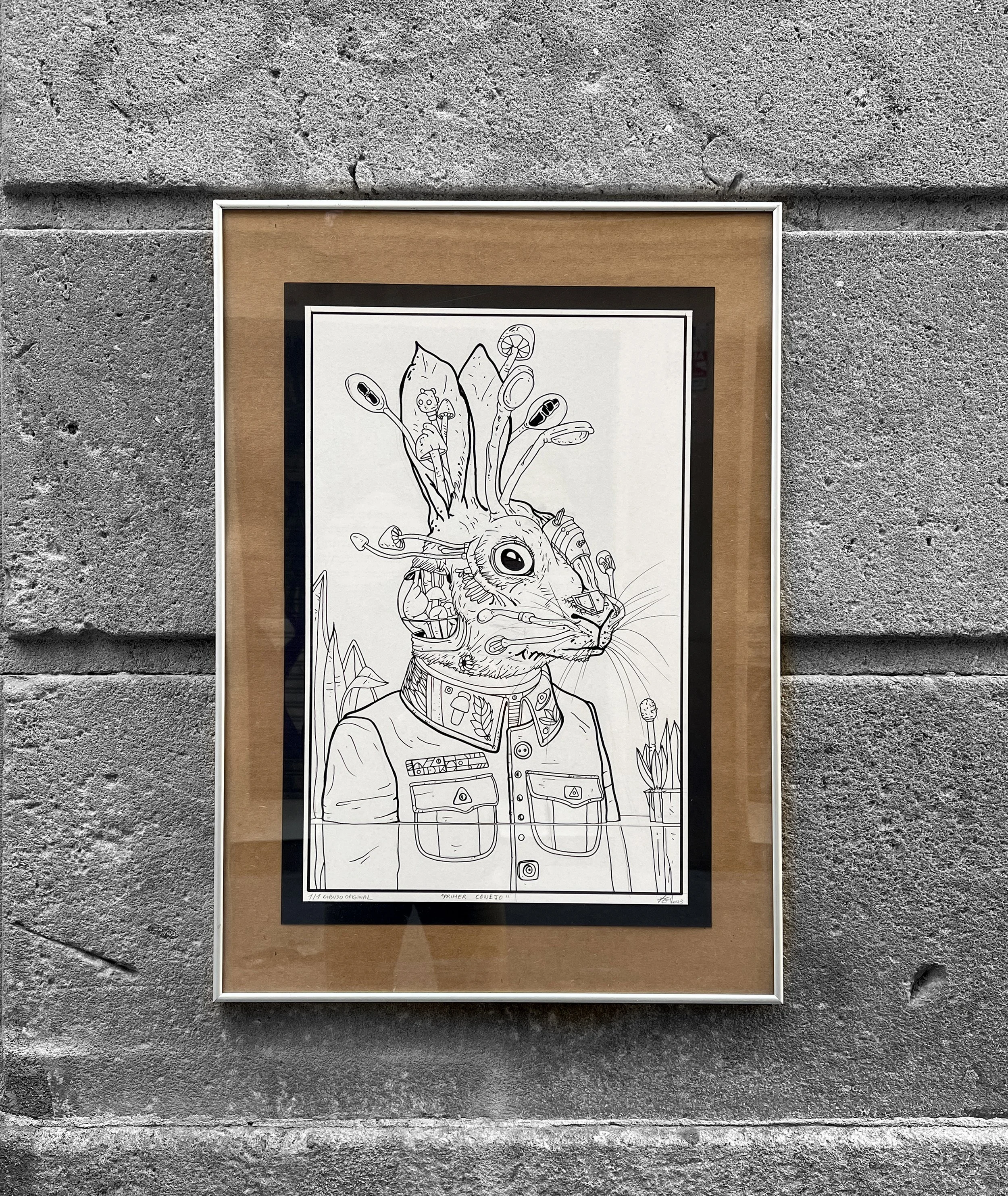 Primer Conejo; 2023; Tinta sobre Cartulina; 50x35cm