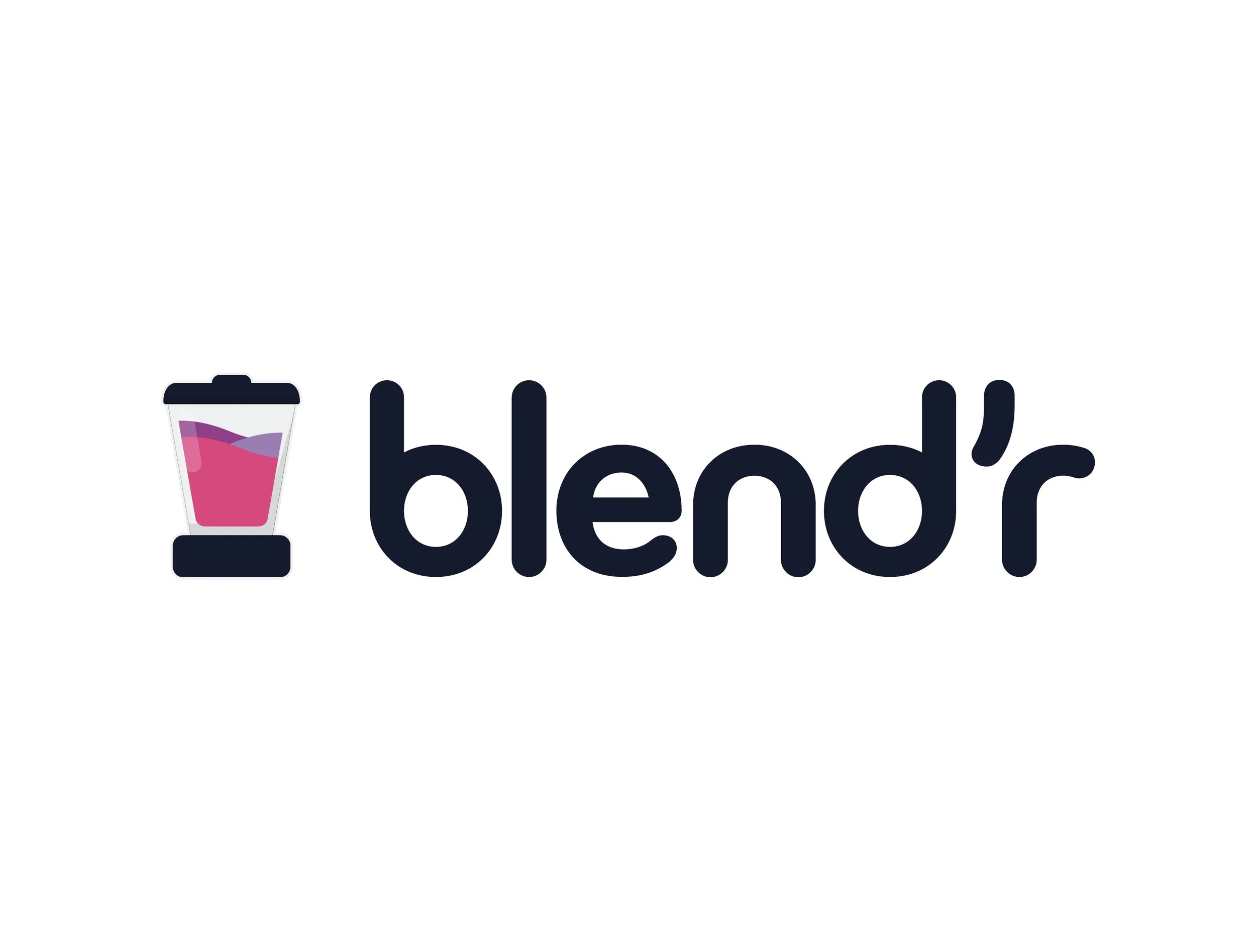 Logo de Blendr avec une icône de smoothie ou de shake à côté.