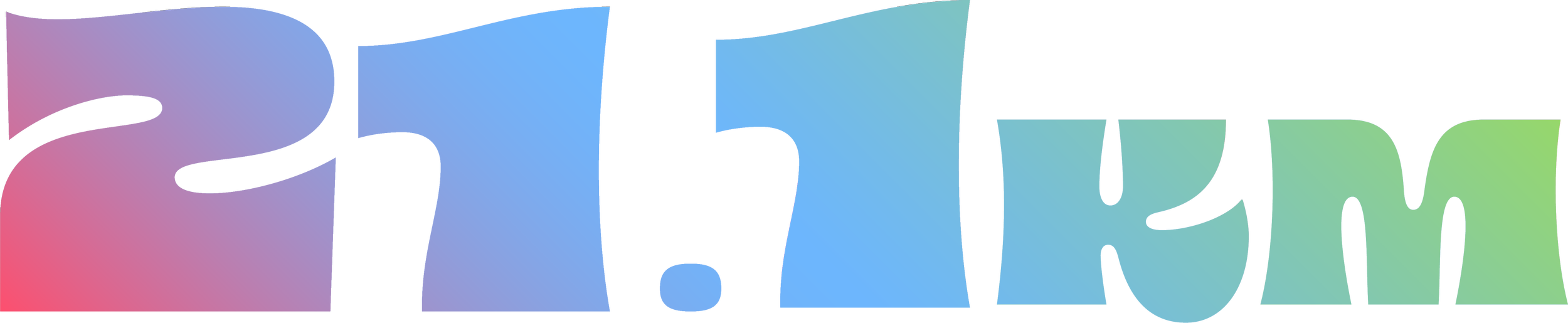 Une pièce d'intérieur avec des murs colorés en bleu, vert et violet, une porte verte et des meubles rouges, un tapis bleu et une étagère avec des objets divers.