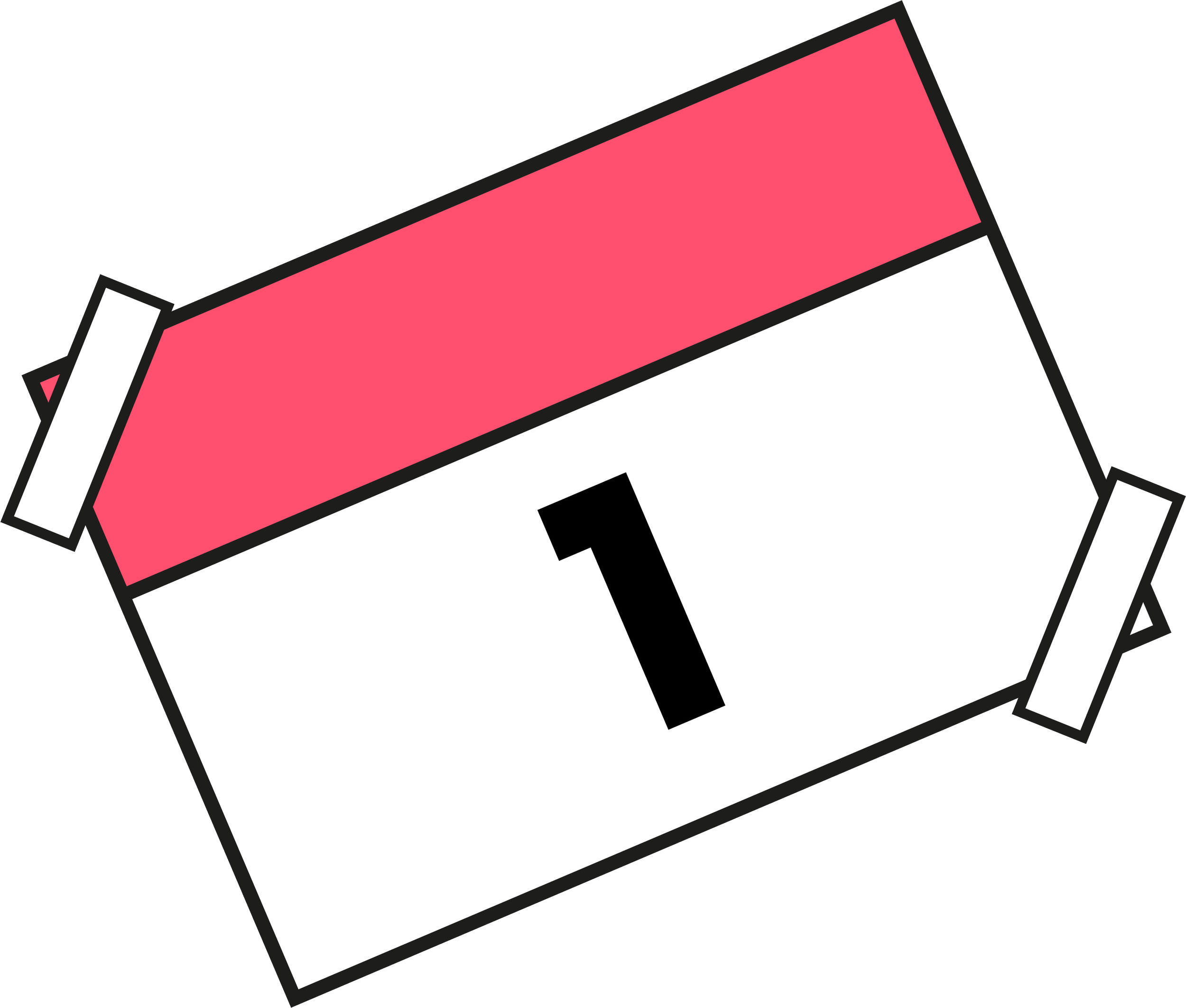 Calendrier illustré avec la date '1' en noir sur fond blanc, et une bande rouge en haut.