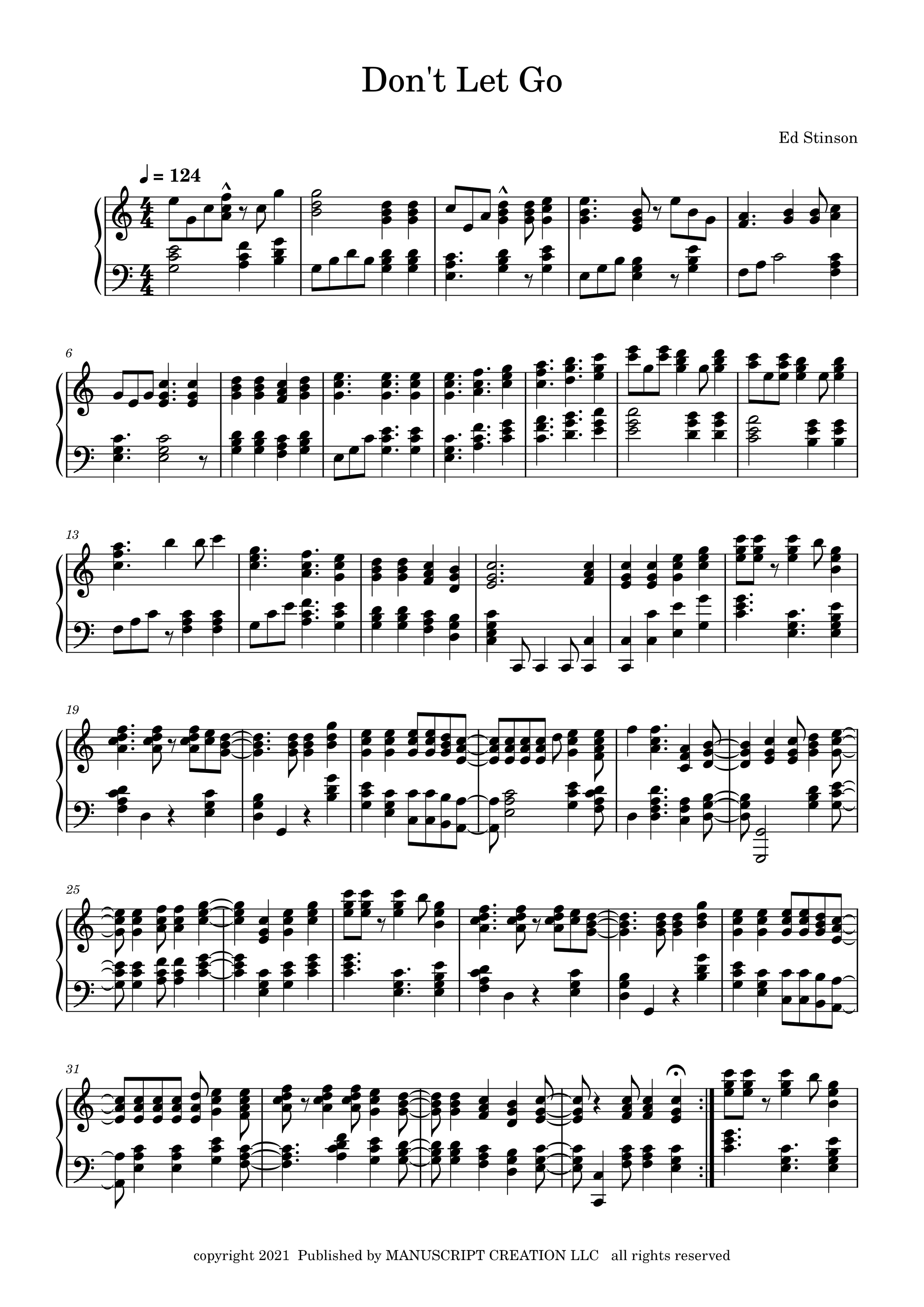 A quiet, understated cover for “Don’t Let Go,” centered on gentle typography and a soft, reflective mood.