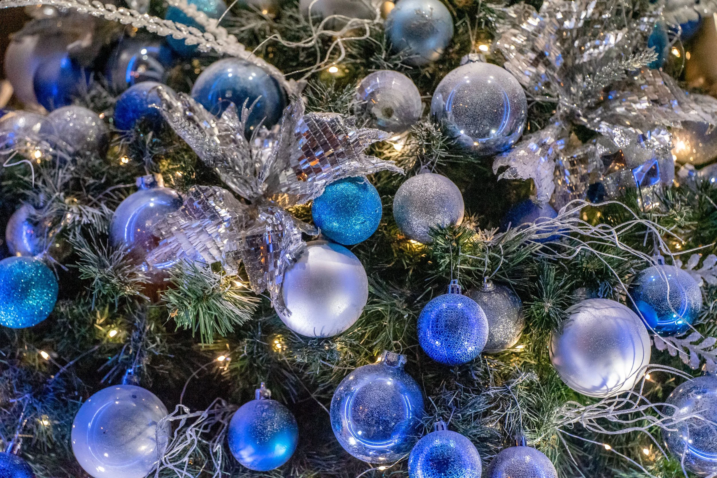 beautiful blue & white ornaments