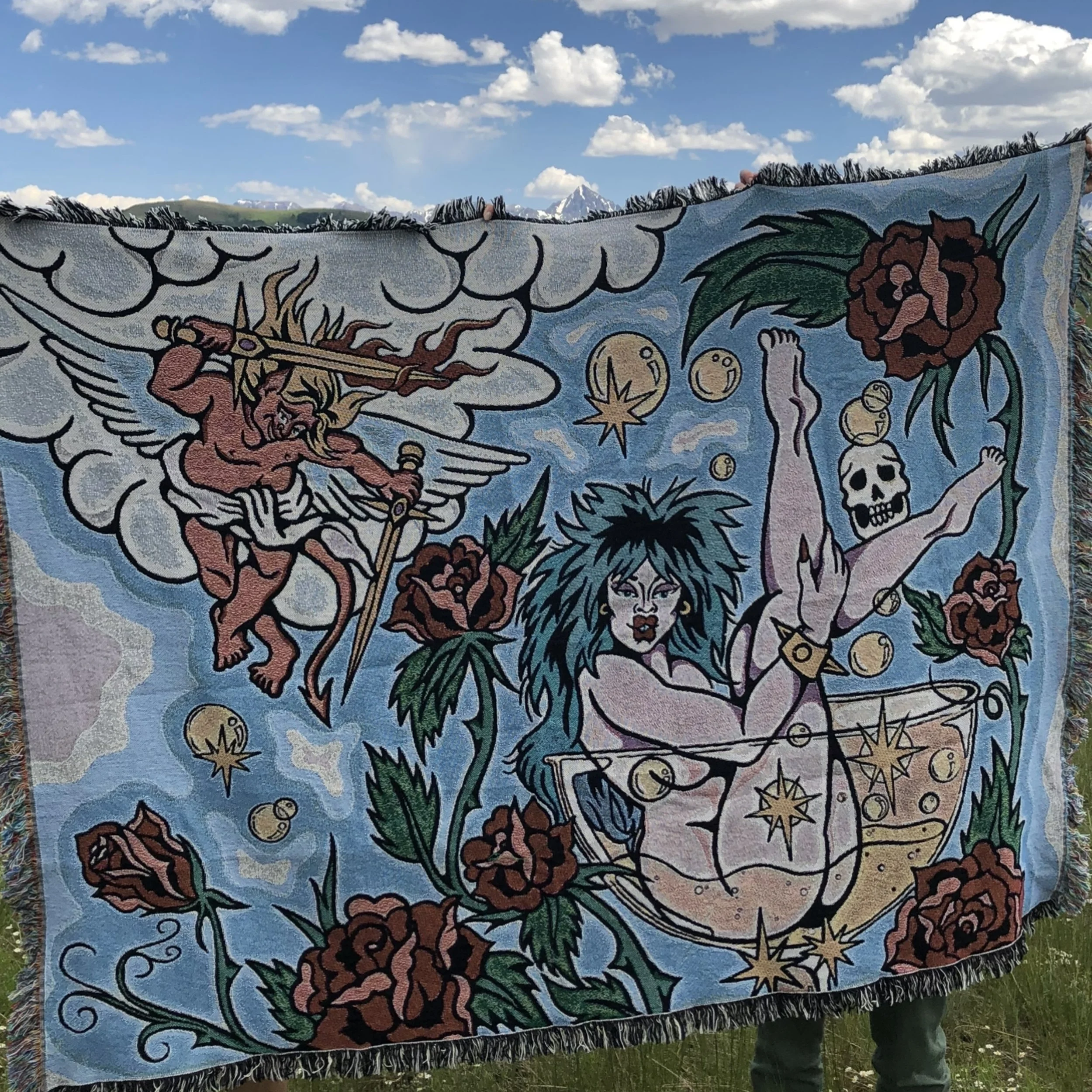 Tapestry Blanket
1 in a series of 5 of Illustrated Story solo show at Trve Brewing, Denver, Colorado. 2023.