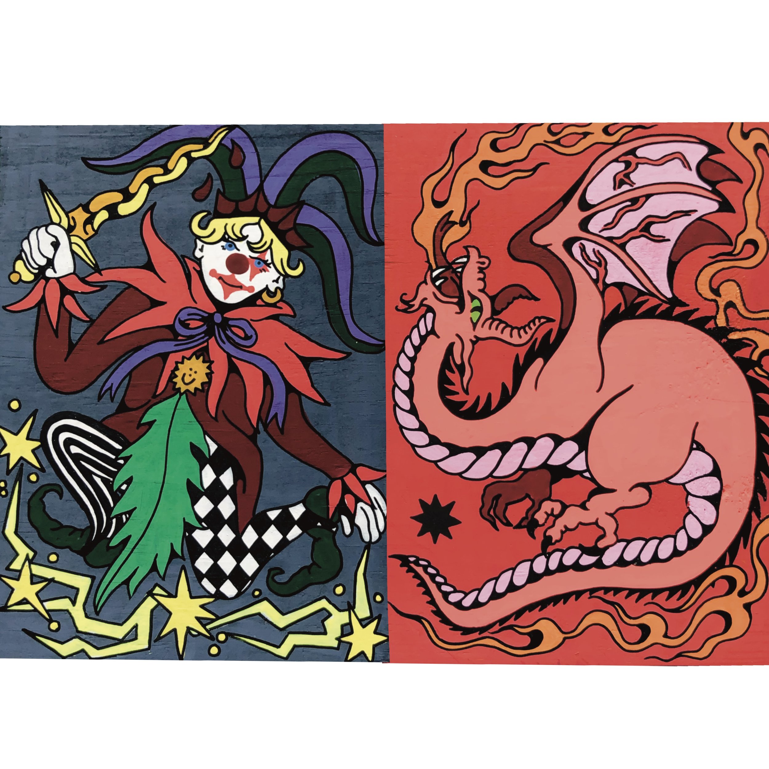 "The Court'
Wood Block and Acrylic Ink
2024