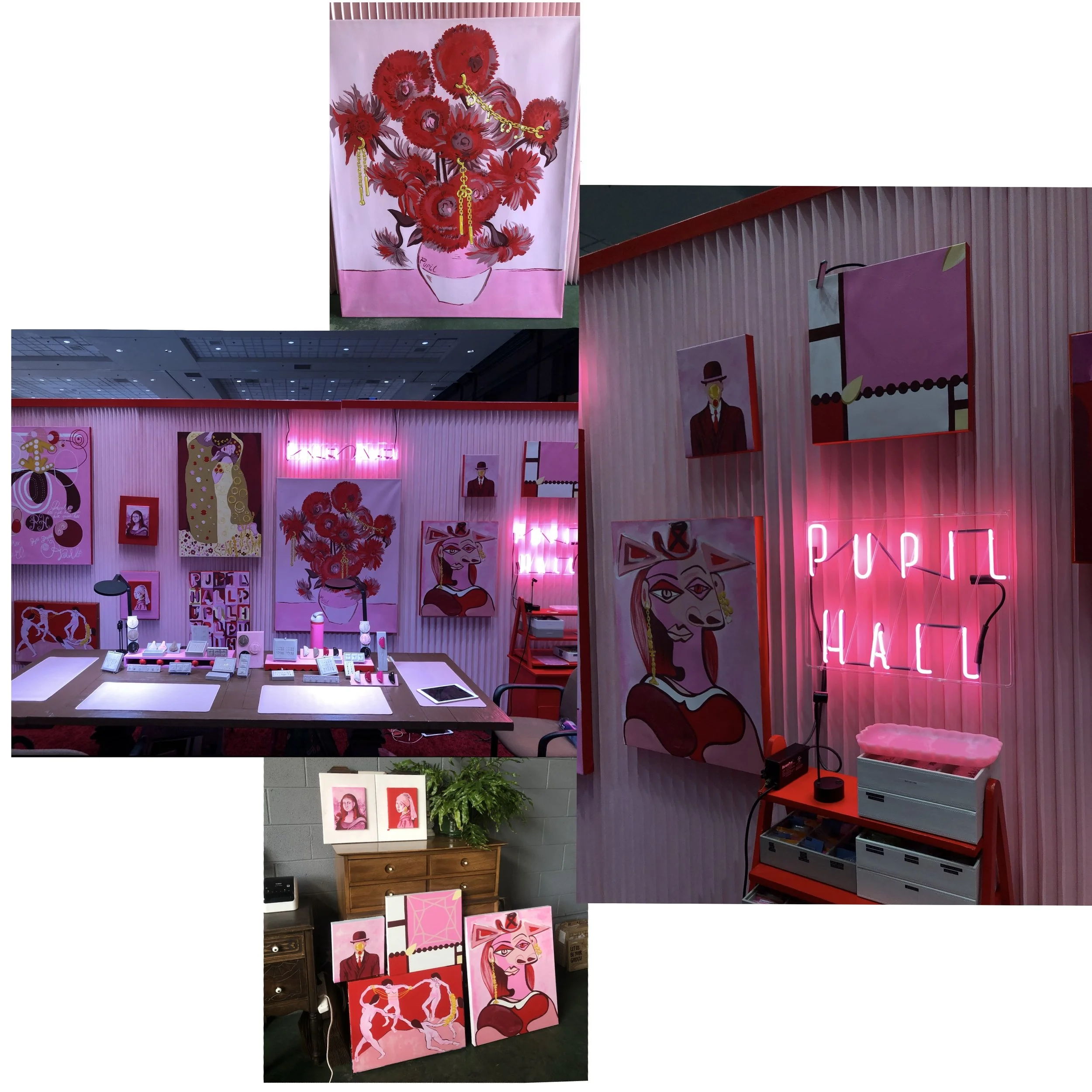 Custom re-imagined "Classic" paintings for Pupil Hall, 2025 APP Conference, Las Vegas, Nevada. All hand painted by Wolfinater.