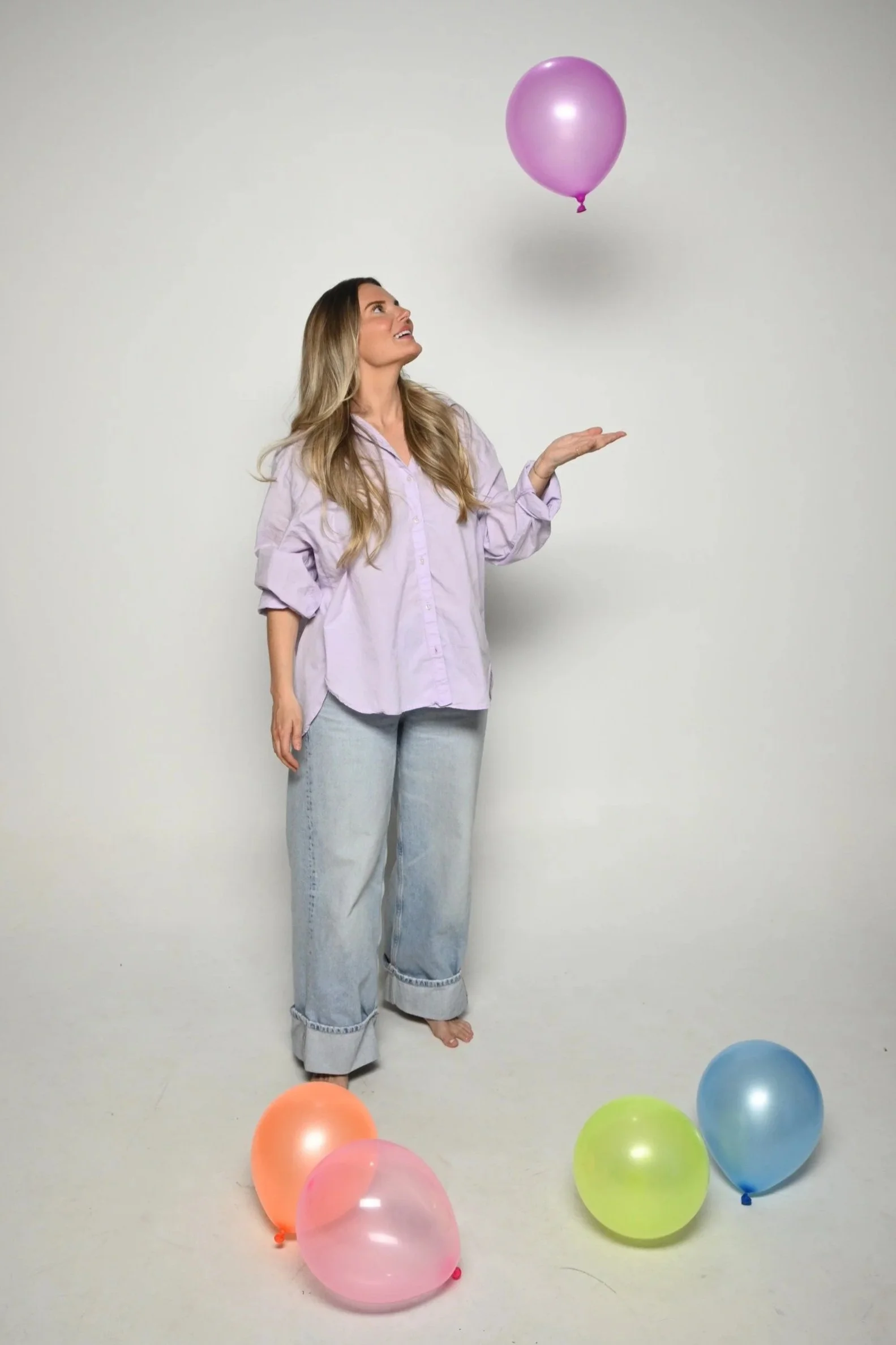 Salon customer with new long natural braids