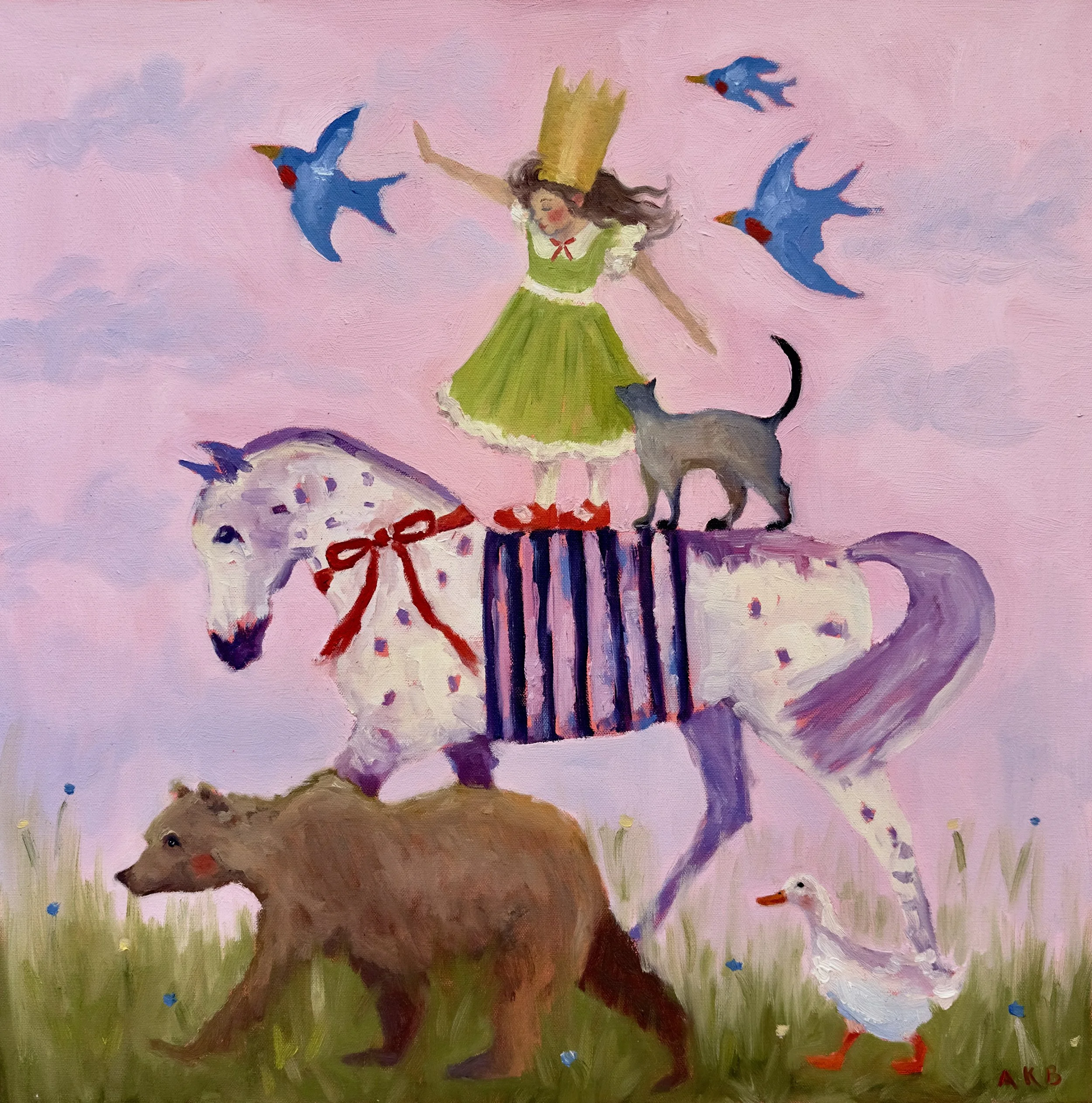 Framed Canvas Print, 'Make Believe'