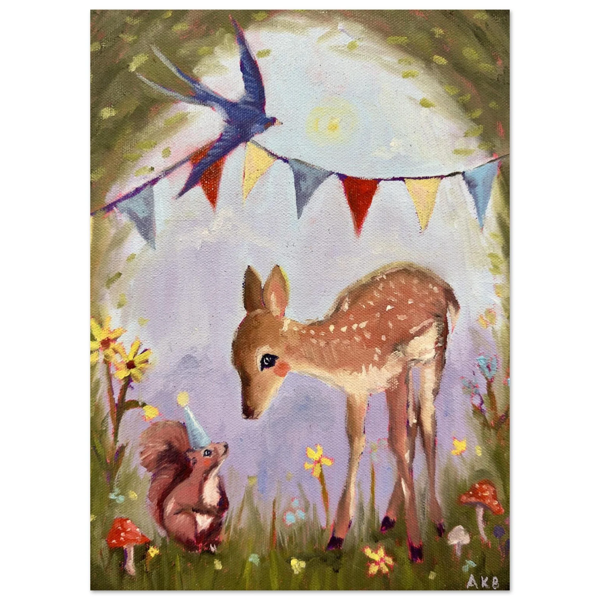 Fine Art Print, 'Woodland Party'