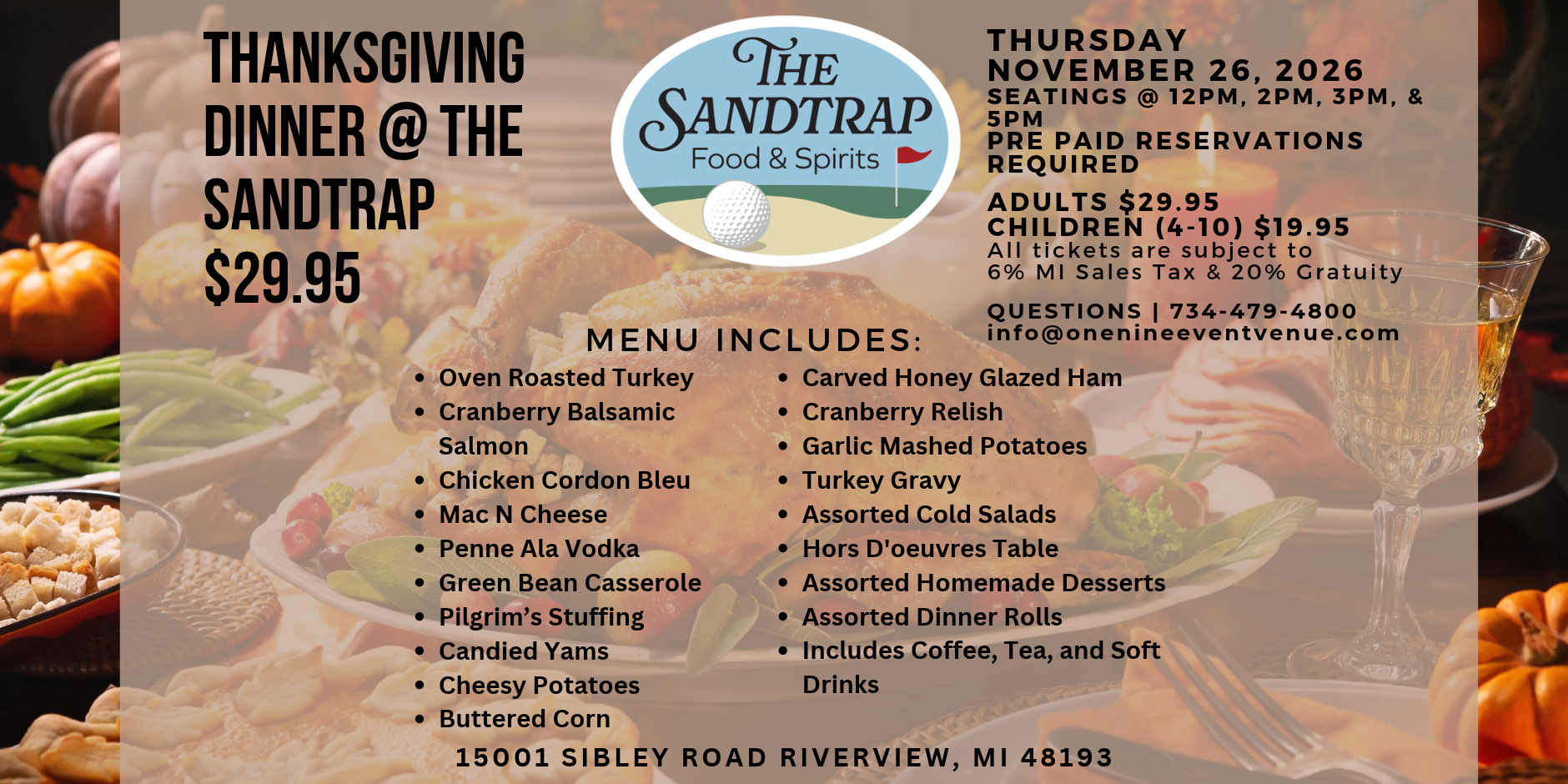 Thanksgiving @ The SandTrap