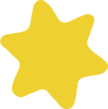 Yellow star-shaped object with rounded edges on a black background.
