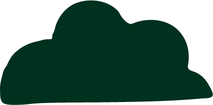 A dark green cloud icon on a transparent background.