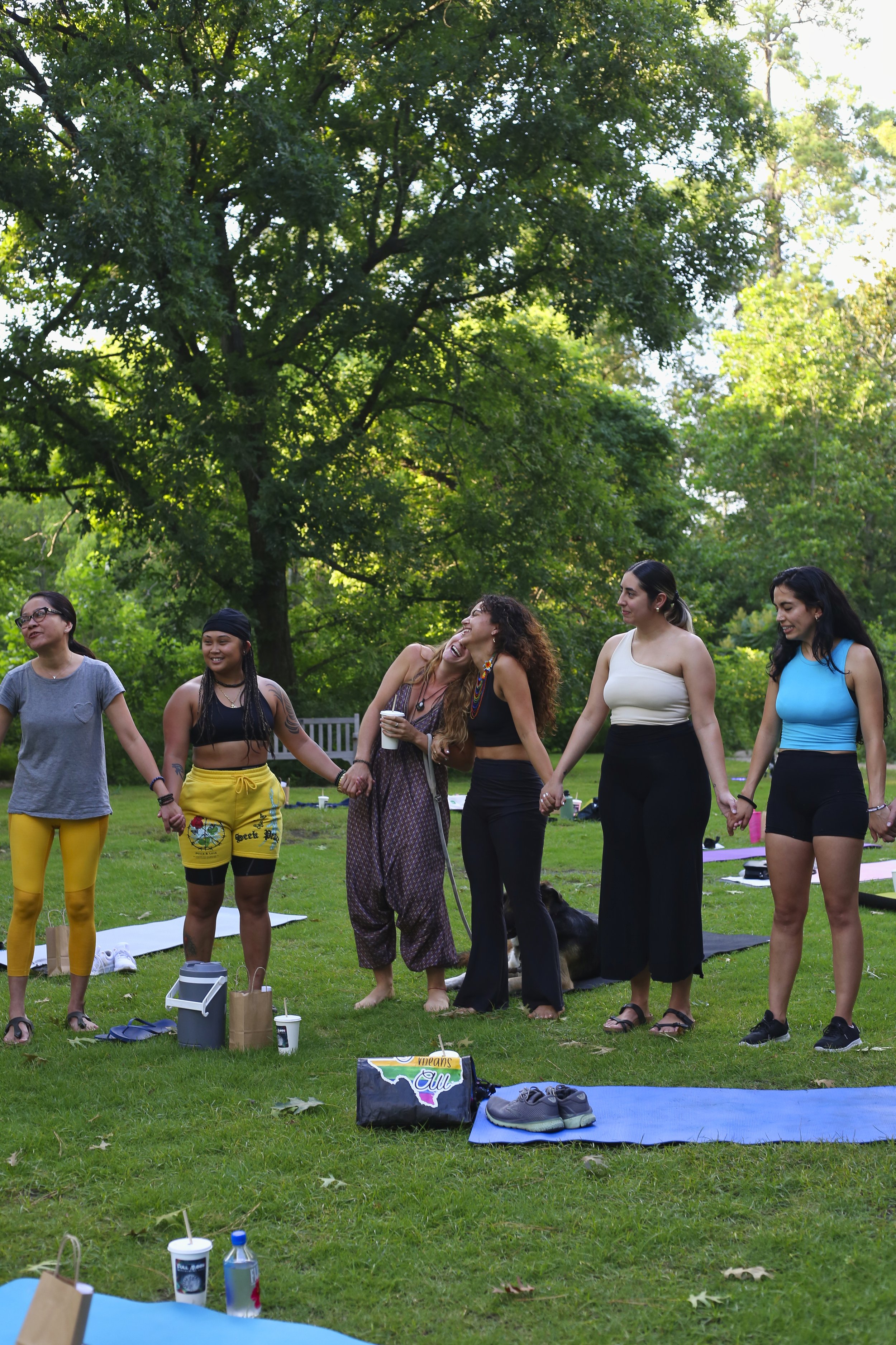 Song circle at Music Creation Retreat hosted by Delady DJ and The Love Faery in Richard Texas.