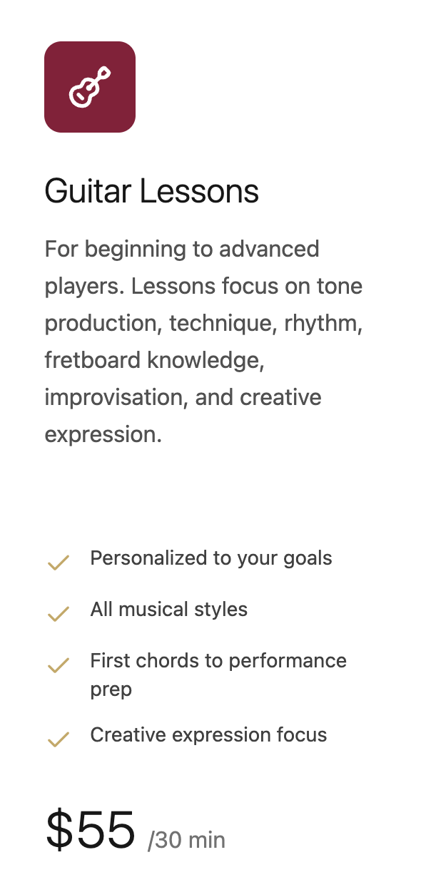 Close-up of Chris Gibson playing electric guitar during a live performance, Seattle guitar teacher.