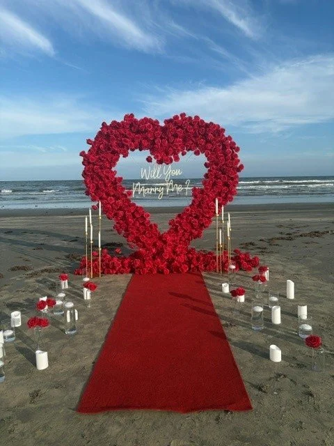 Beach proposal, intimate proposal, romantic marriage proposal, sunset proposal, houston marriage proposal, galveston beach proposal