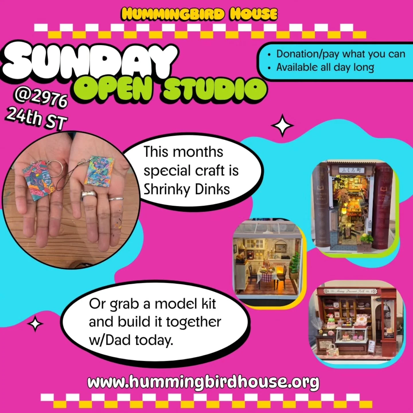 Looking for a fun father's day activity? Swing by our space today and get you crafting on! ❤️ 

We've got activities for all ages. There's also models,craft kits and art supplies for sale in case the craft table doesn't have what you want.

Open till