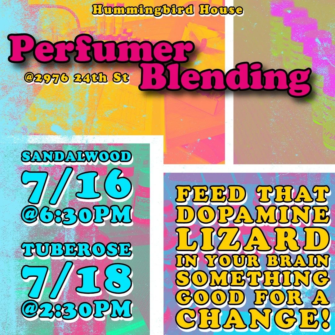 I pride myself on making sure you feel it was worth spending your hard-earned money. That's why I include a perfume kit w/ 20-24 materials for each person (a $50 value), along with multiple formulas for you to try out.

Come check out what makes our 