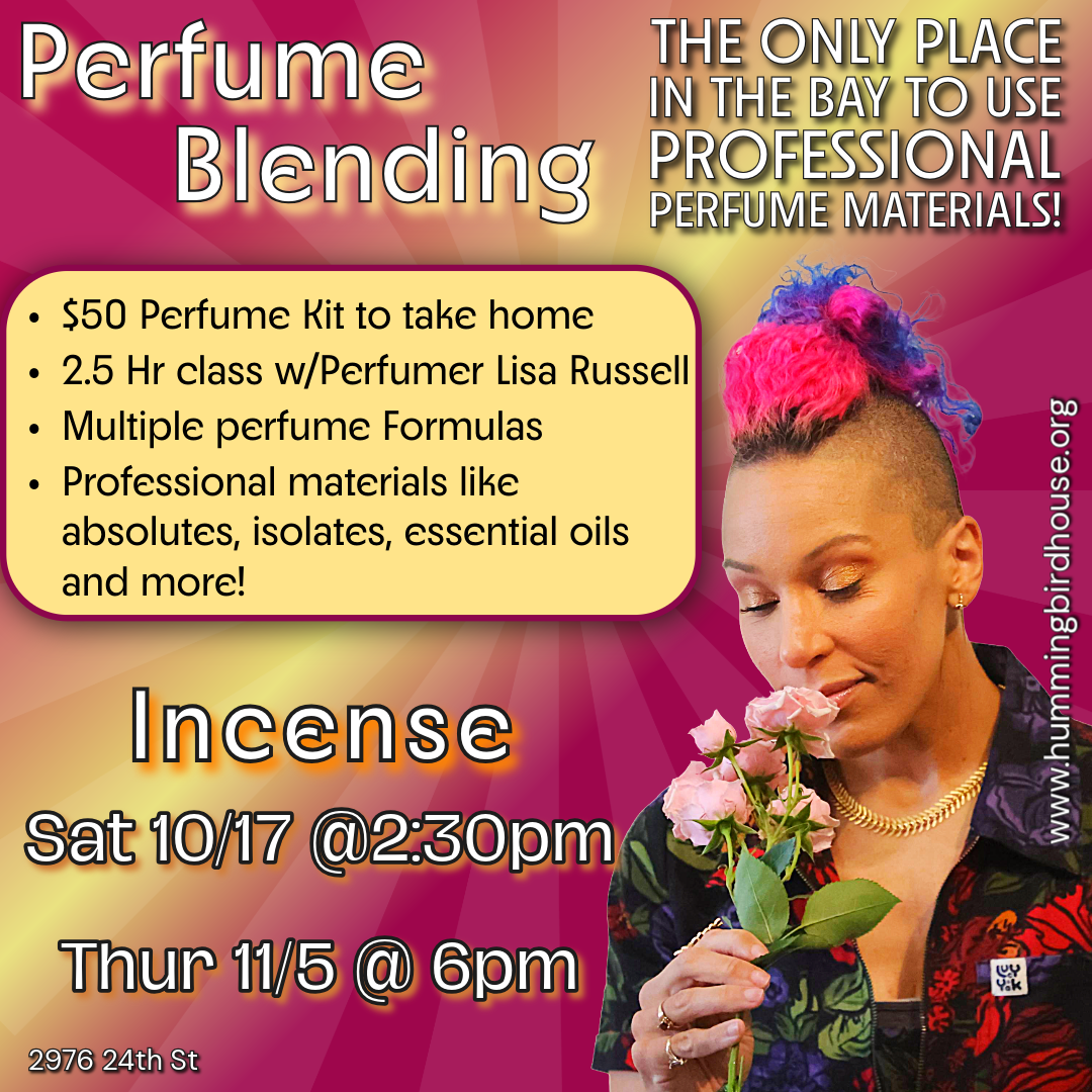 Perfumery Class | Incense Fragrance |   Sat 10/17 @ 2:30pm & Thur 11/5 @ 6pm