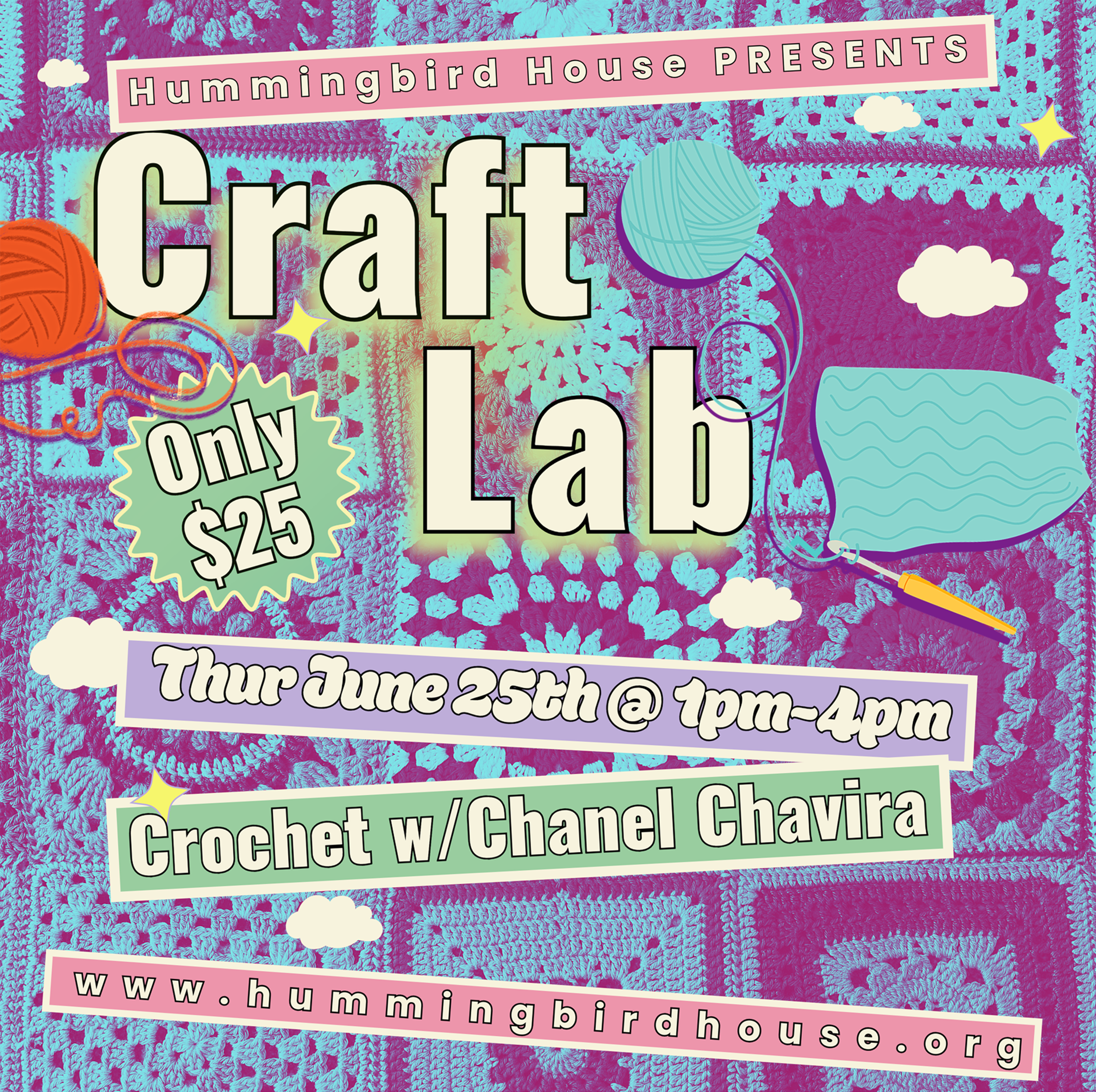 Craft Lab | Crochet and Hang | Thur June 25th @ 1pm-4pm