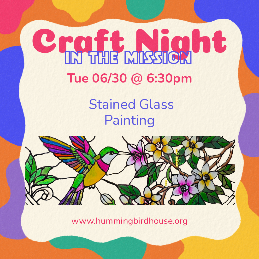 Craft Night | Stained Glass Painting | Tue June 30th @ 6:30pm- 8pm
