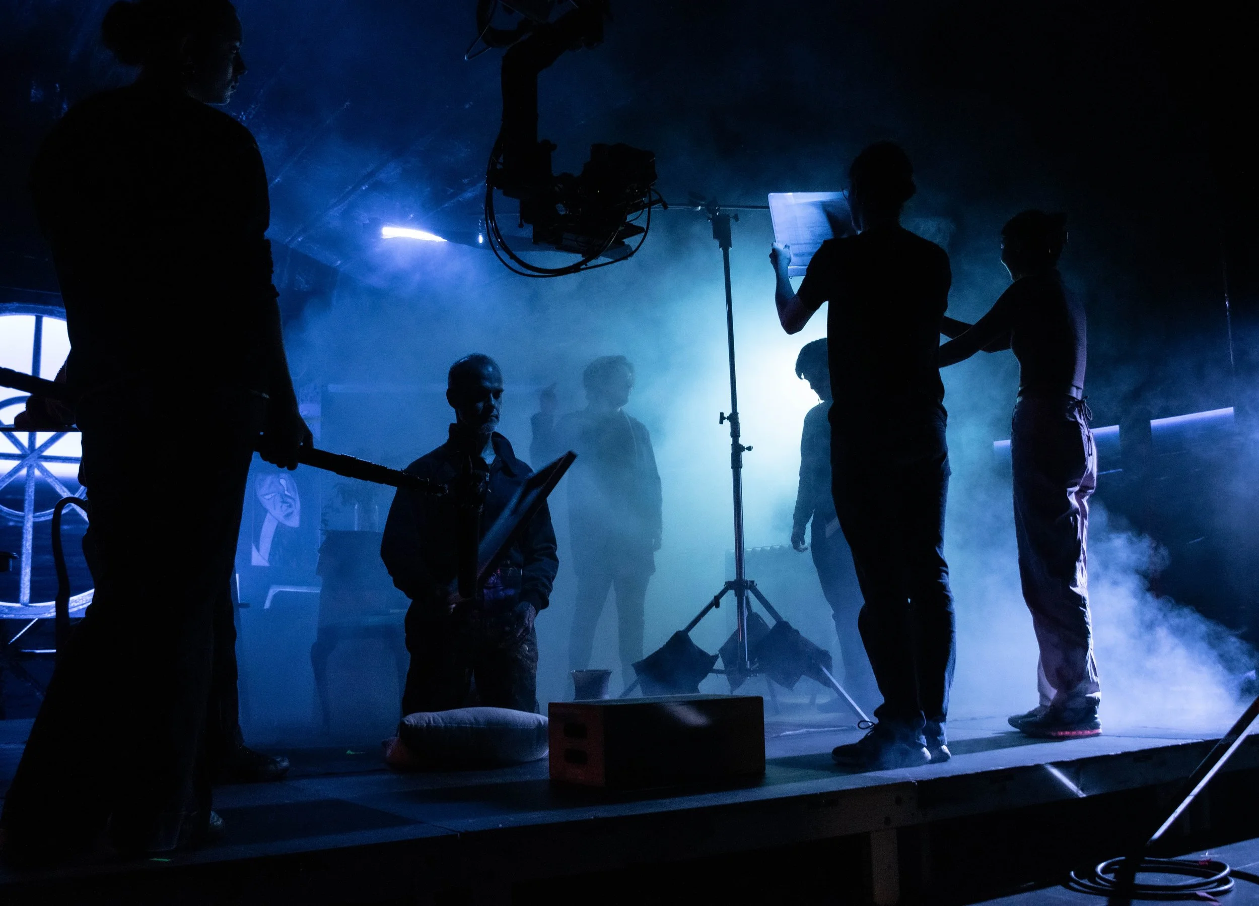 Crew Lighting the Scene