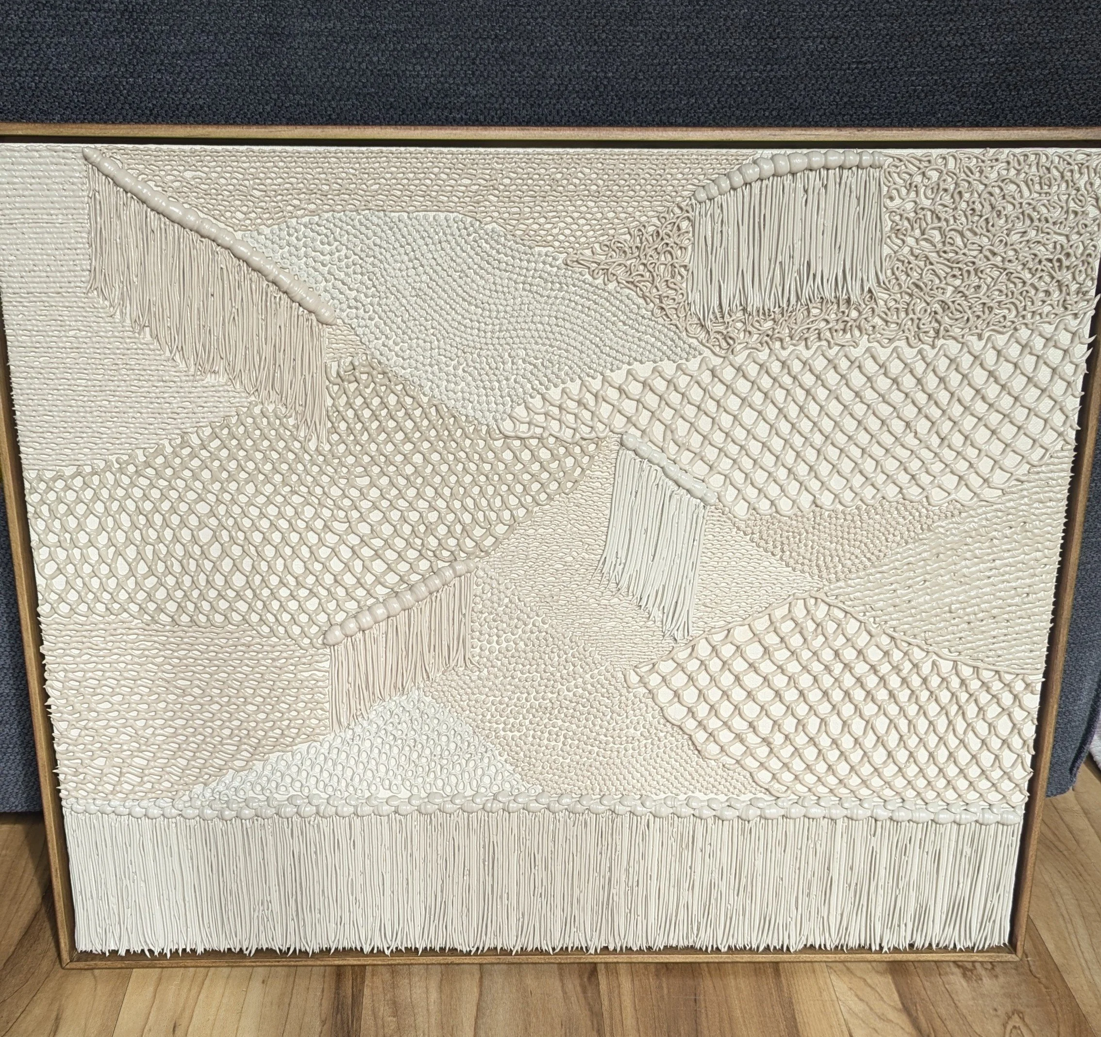 Woven textured acrylic paint