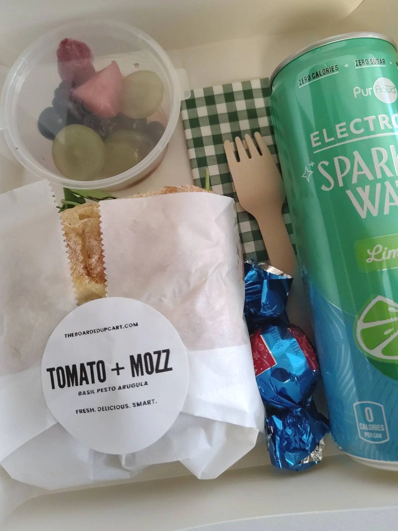 "Midday Graze" - Elevated lunches for your next meeting. Includes mini fruit salad and chocolate treat.