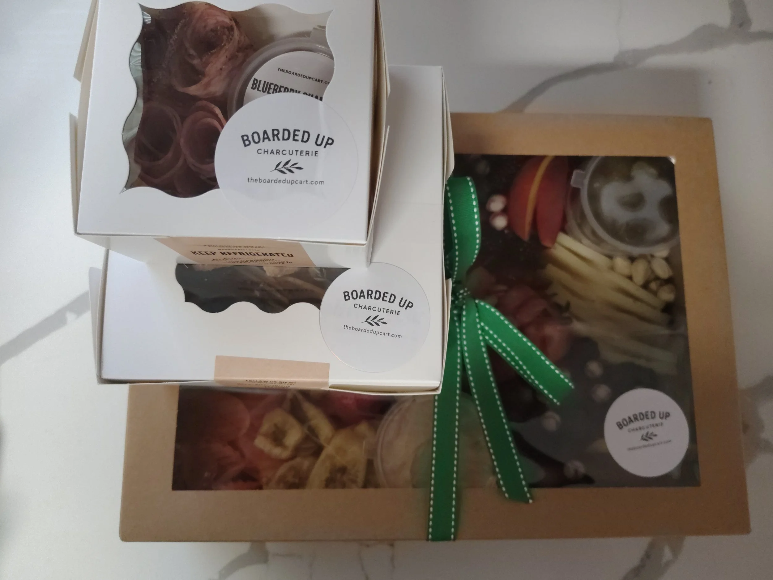 "The Weekend Box Set" - The only luggage you need for slow weekends and date nights in. Includes mini Protein box + small Carbs box + large Fruits, Vegs, Cheeses, and Dips box.