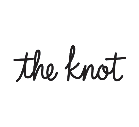 The phrase "the knot" written in cursive font on a black background.