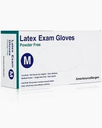 Latex Exam Gloves, Powder-Free 100 ct
