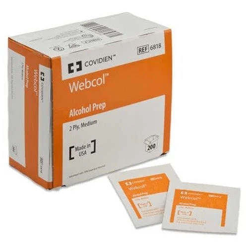 Webcol Alcohol Prep Pad 2-Ply (200ct)