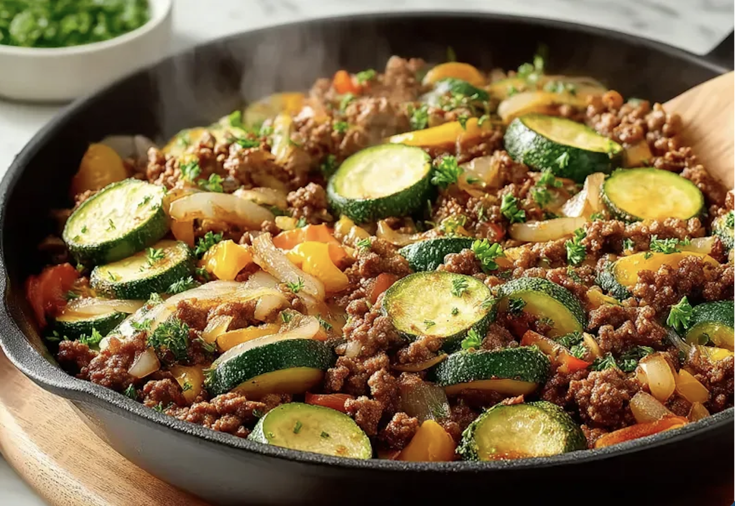 Grass-Fed Beef Zucchini Skillet