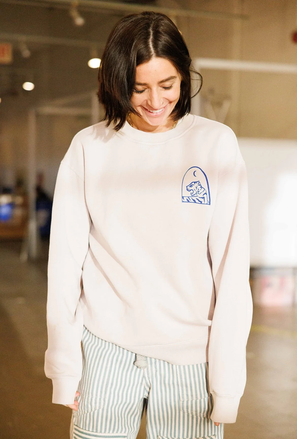 Bone Indigo Tiger Crewneck Sweatshirt
