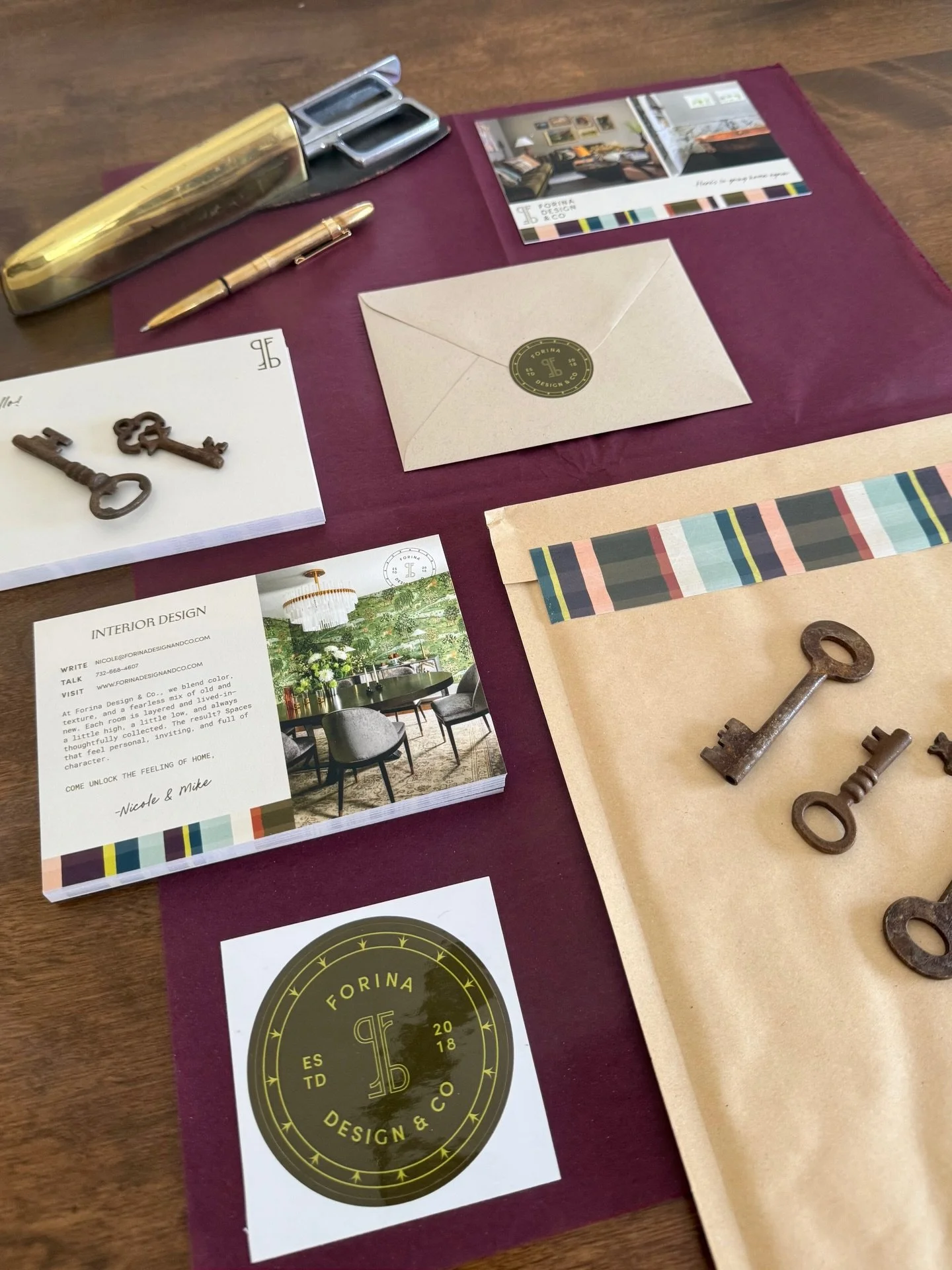 A little peek at our branding goodies&hellip;because apparently I can&rsquo;t resist taking things one step past reasonable. Custom plaid tape? Check ✔️. Antique keys that have zero practical purpose but feel very on-brand? Double check ✔️✔️. Welcome