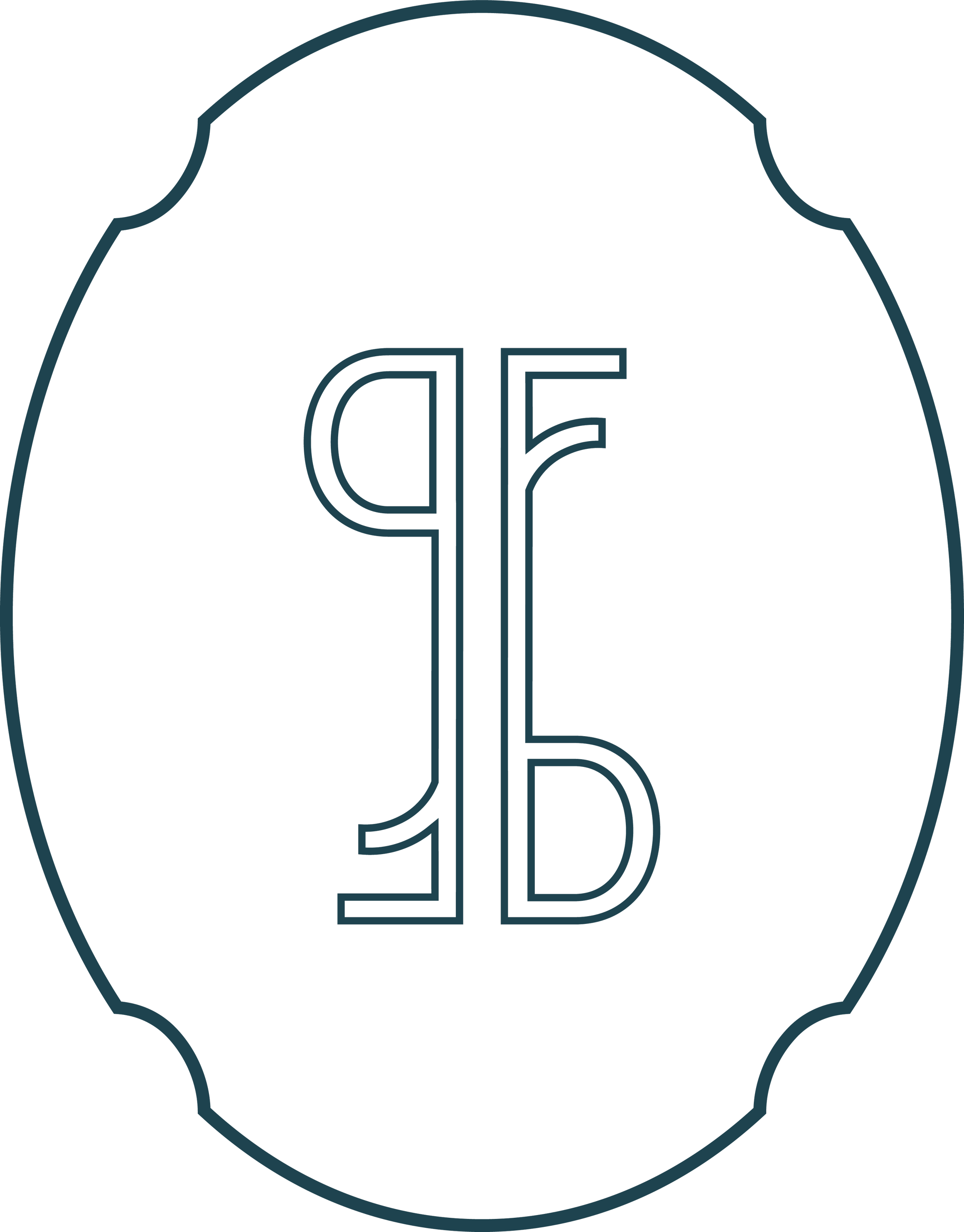 Vector illustration of a seal with initials "FD."